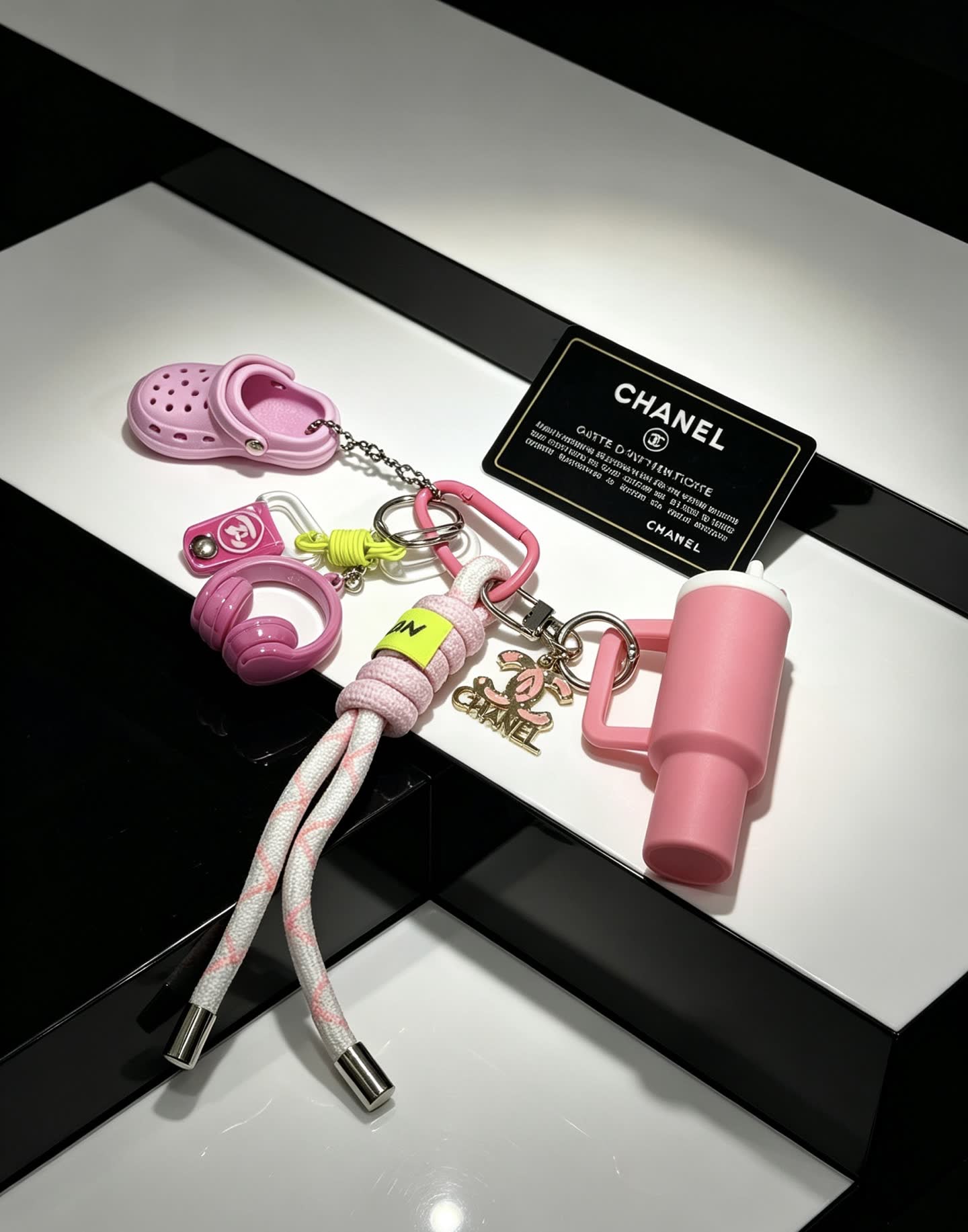 Chanel Pink Keychain Set