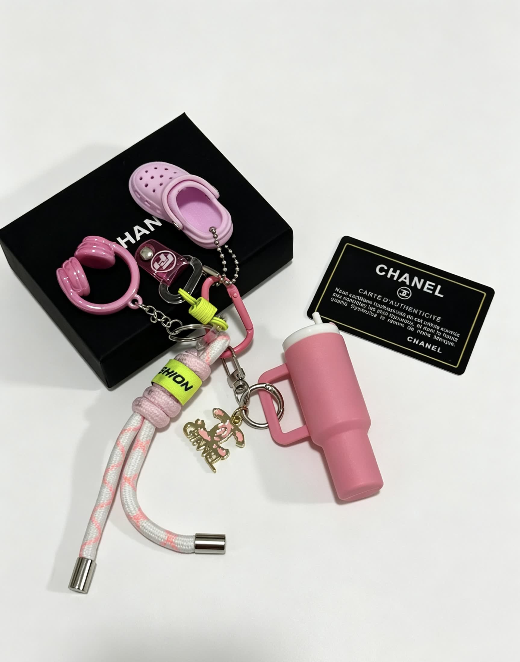 Chanel Pink Keychain Set