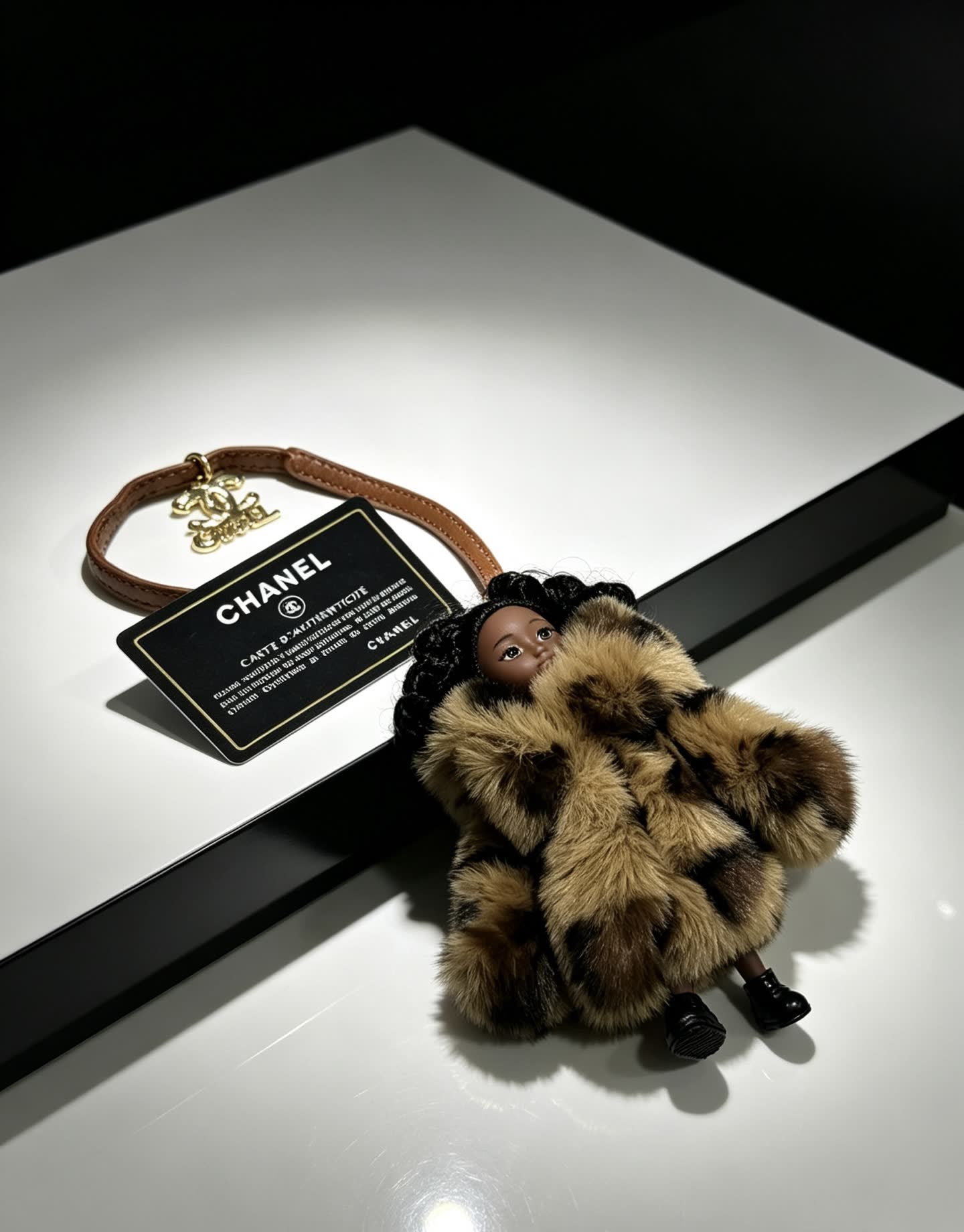 Chanel Furry Keychain with Doll