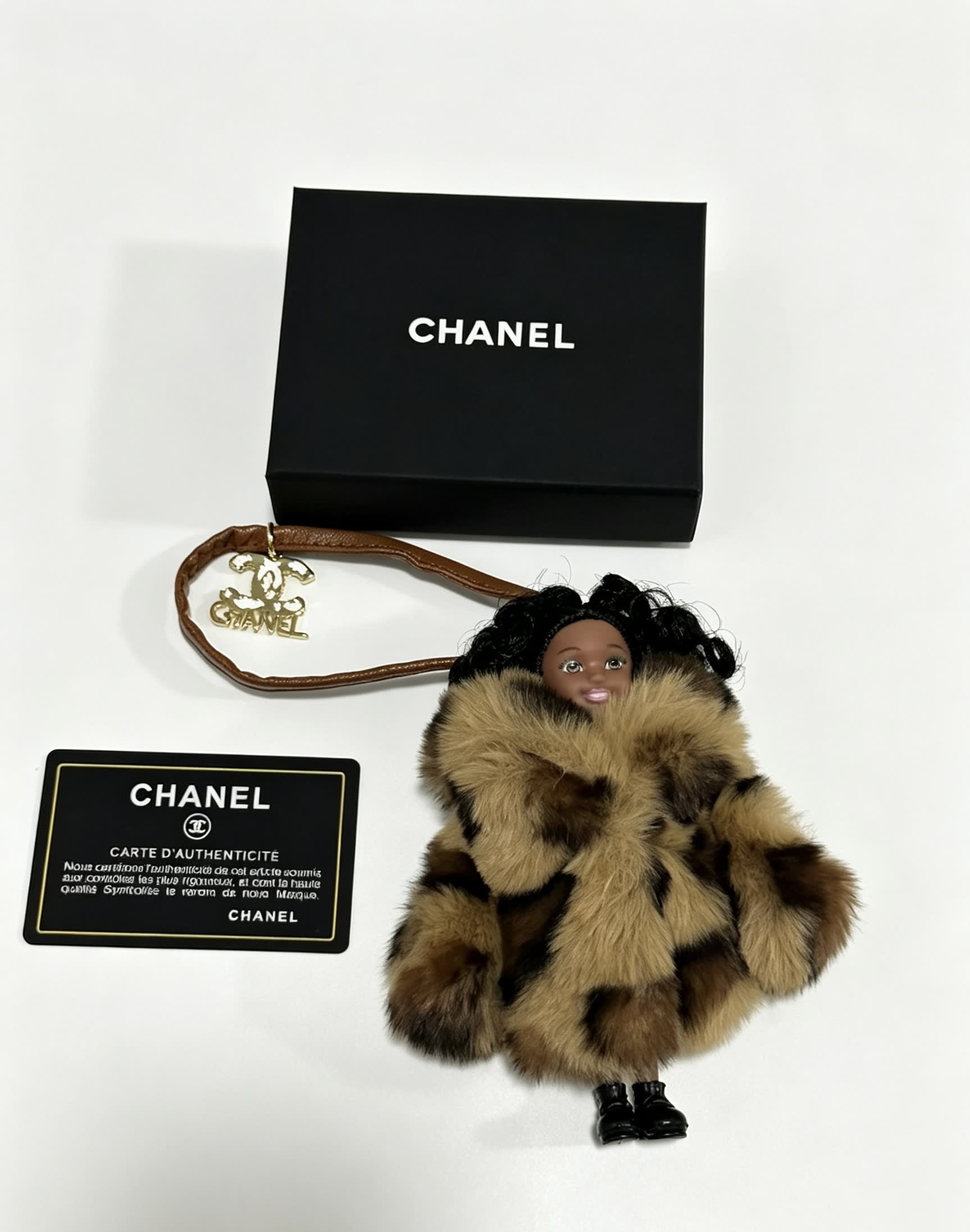 Chanel Furry Keychain with Doll