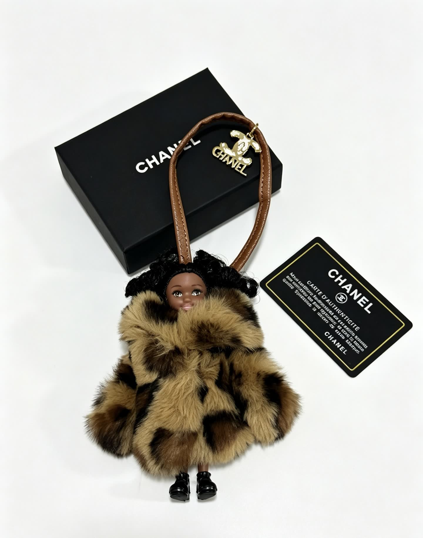 Chanel Furry Keychain with Doll