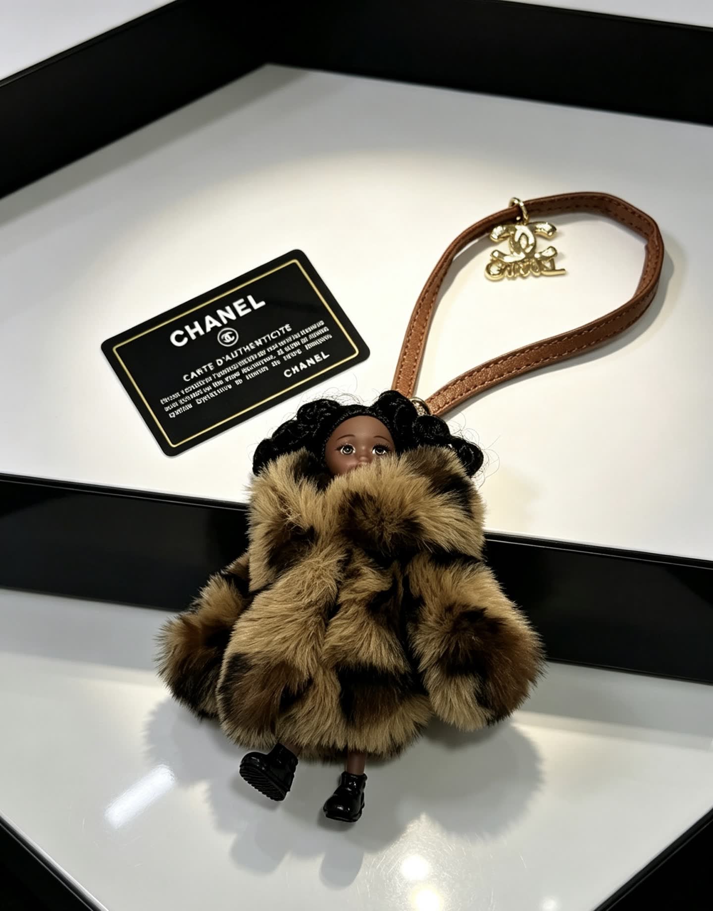 Chanel Furry Keychain with Doll
