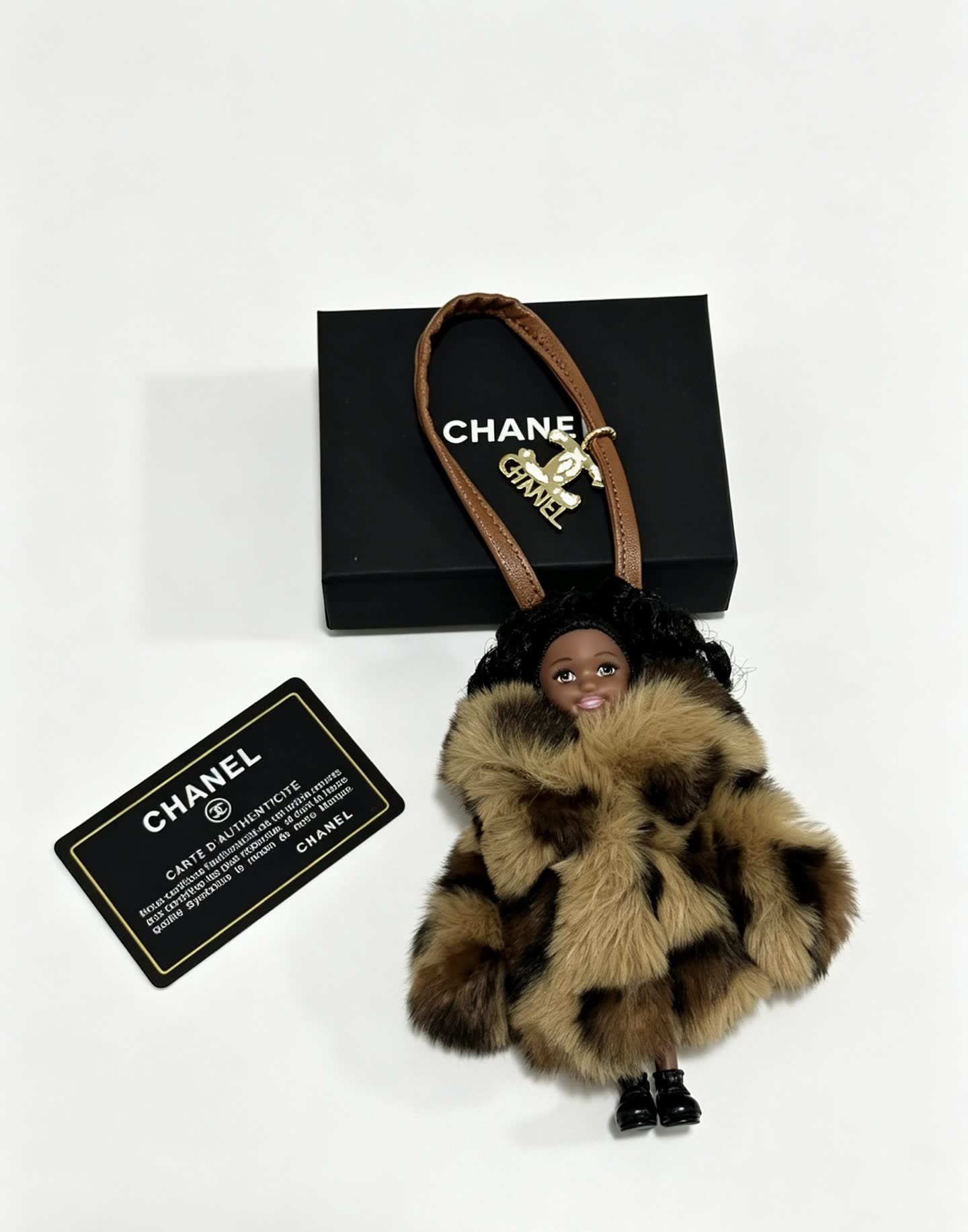 Chanel Furry Keychain with Doll