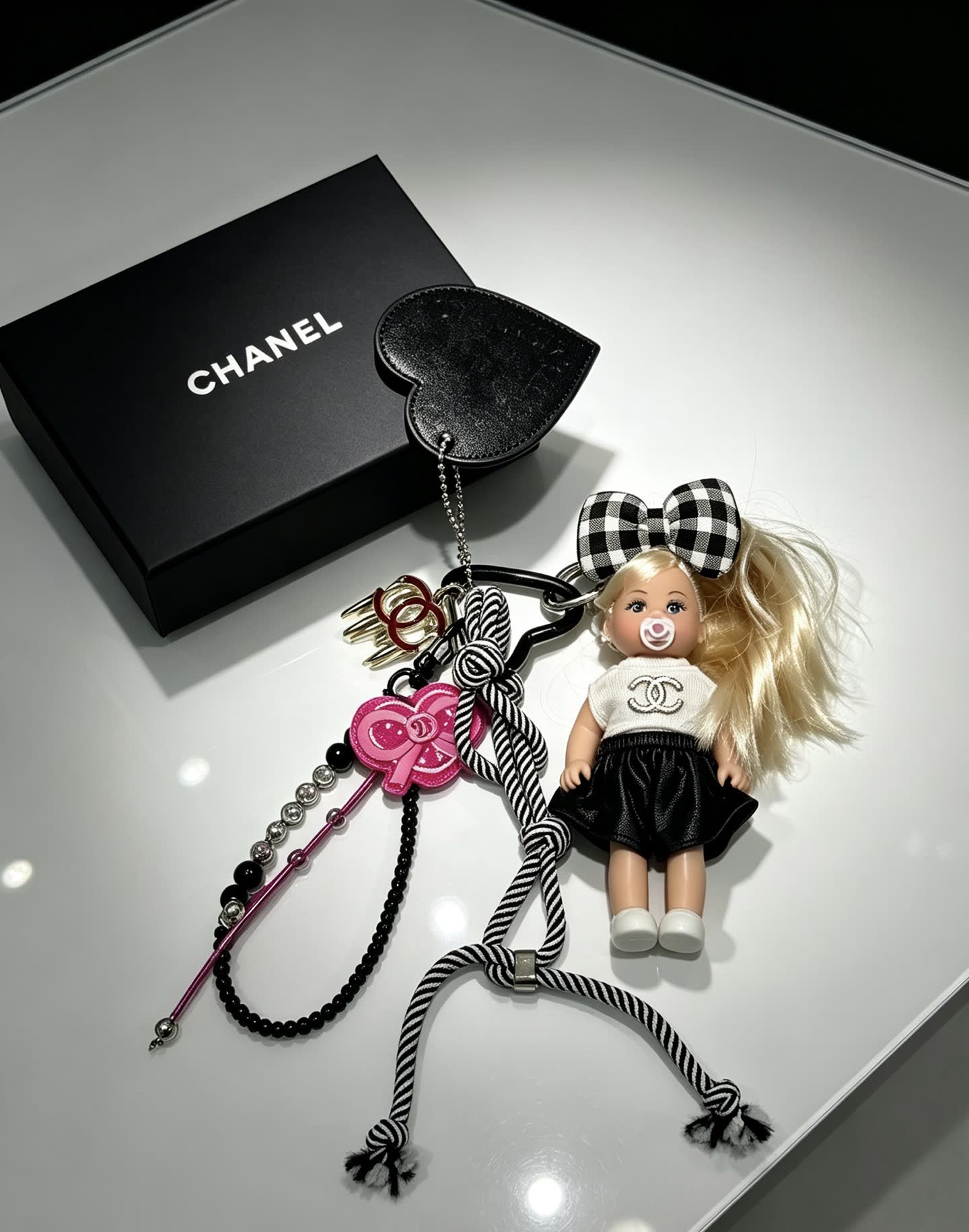 Chanel Keychain with Doll Charm