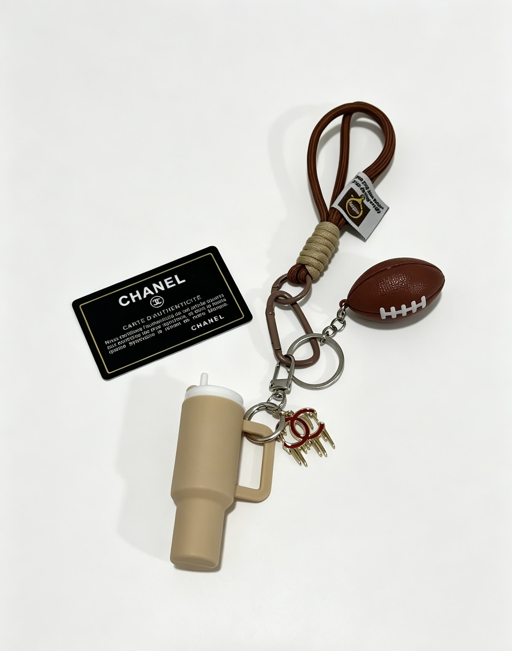 Chanel Football and Mug Keychain