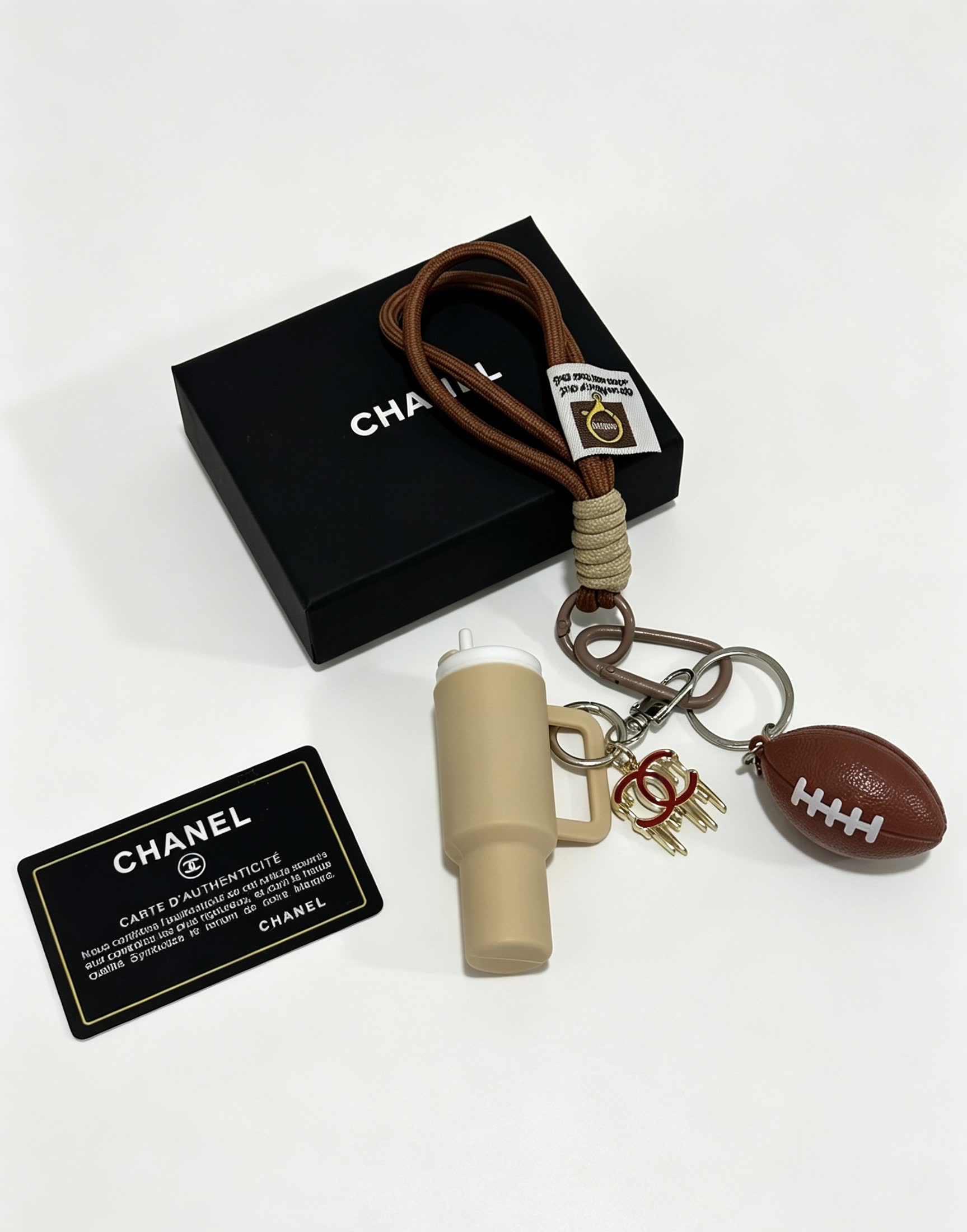 Chanel Football and Mug Keychain