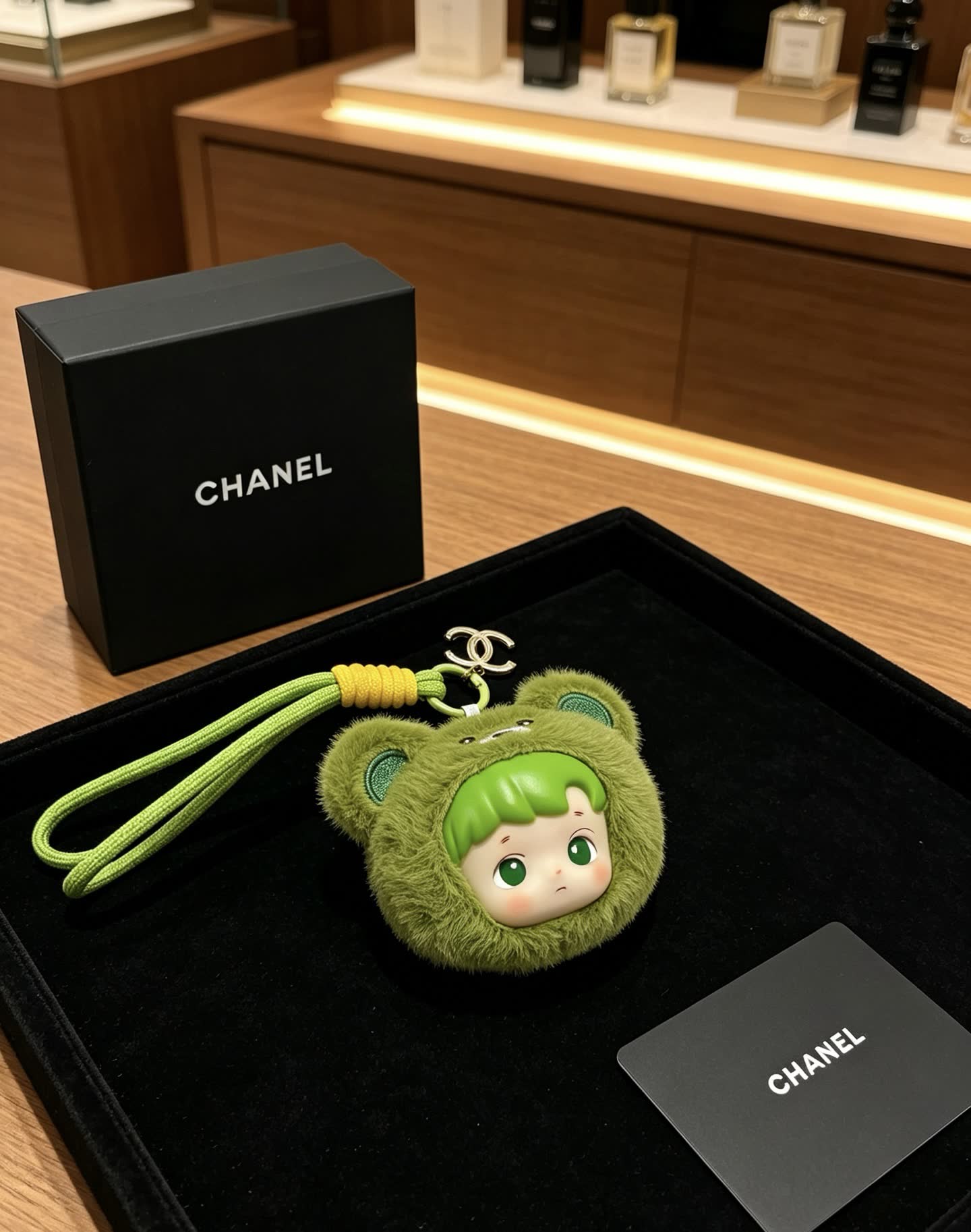 Chanel Green Bear Keychain