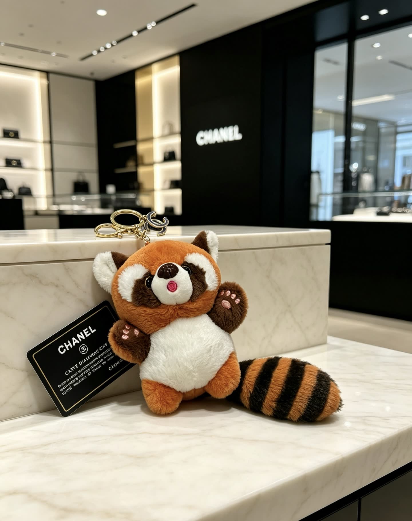 Chanel Red Panda Keychain