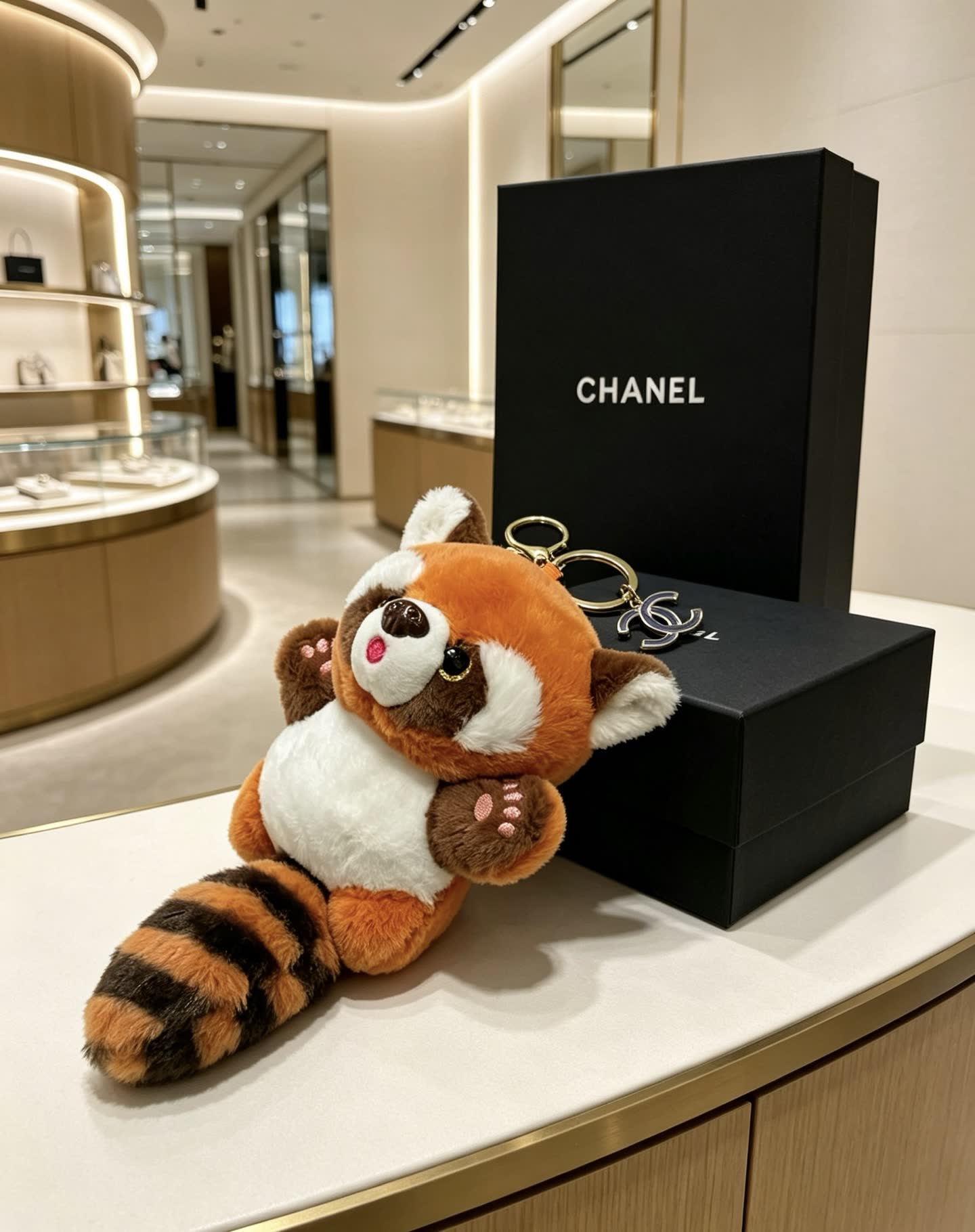 Chanel Red Panda Keychain
