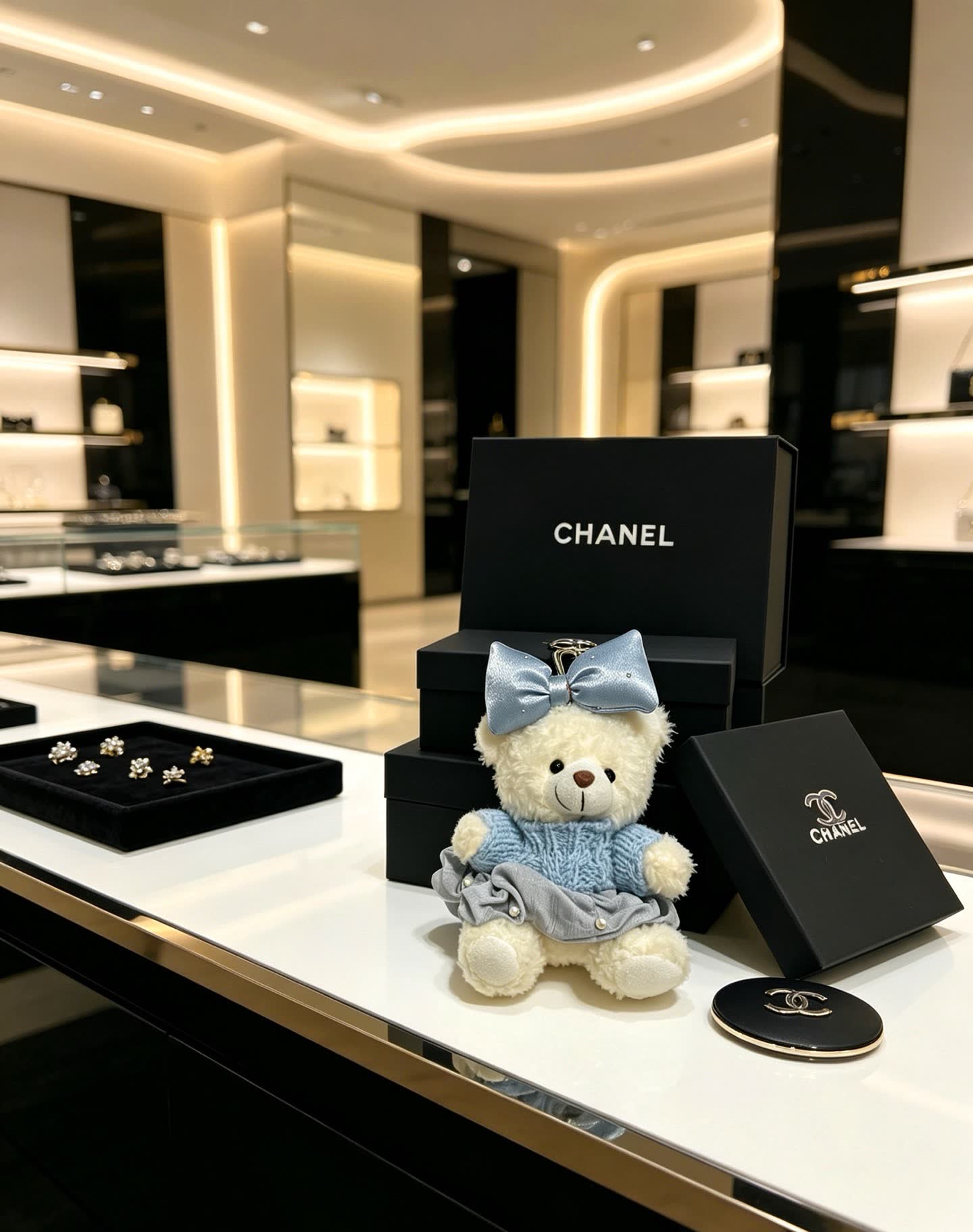 Chanel Teddy Bear Keychain