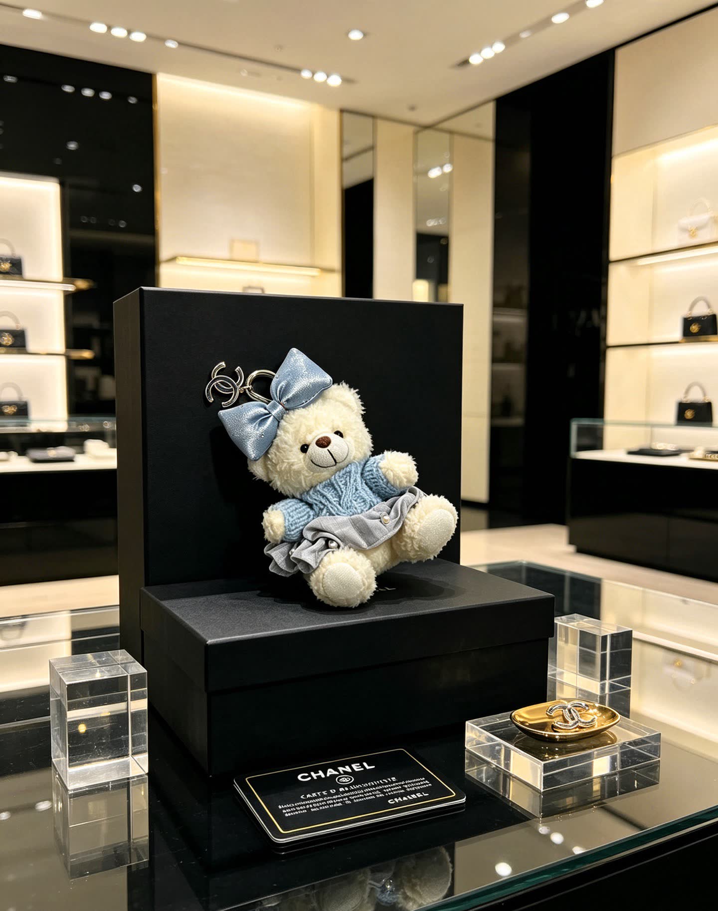 Chanel Teddy Bear Keychain