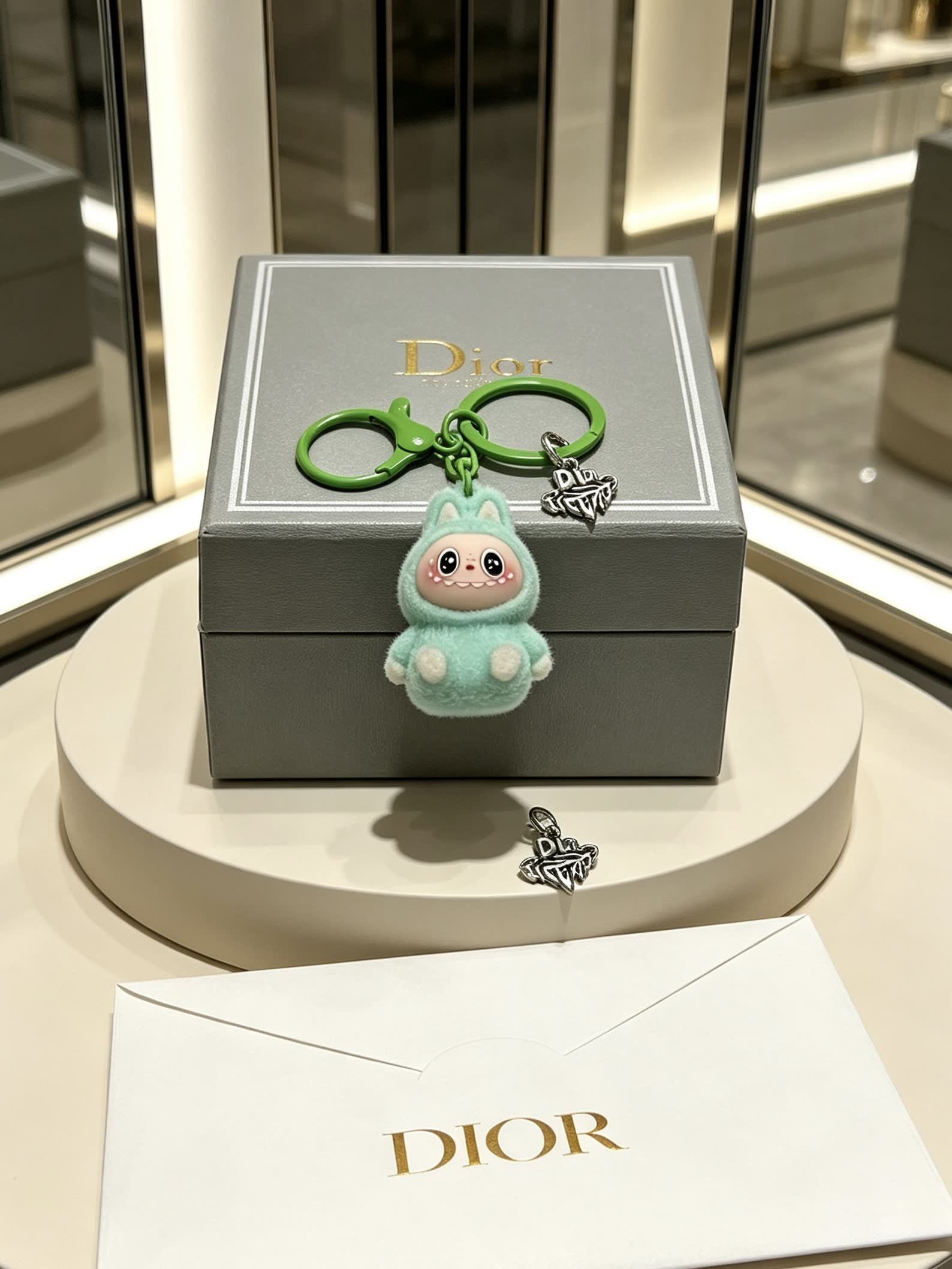 Dior Keychain with Green Monster Charm