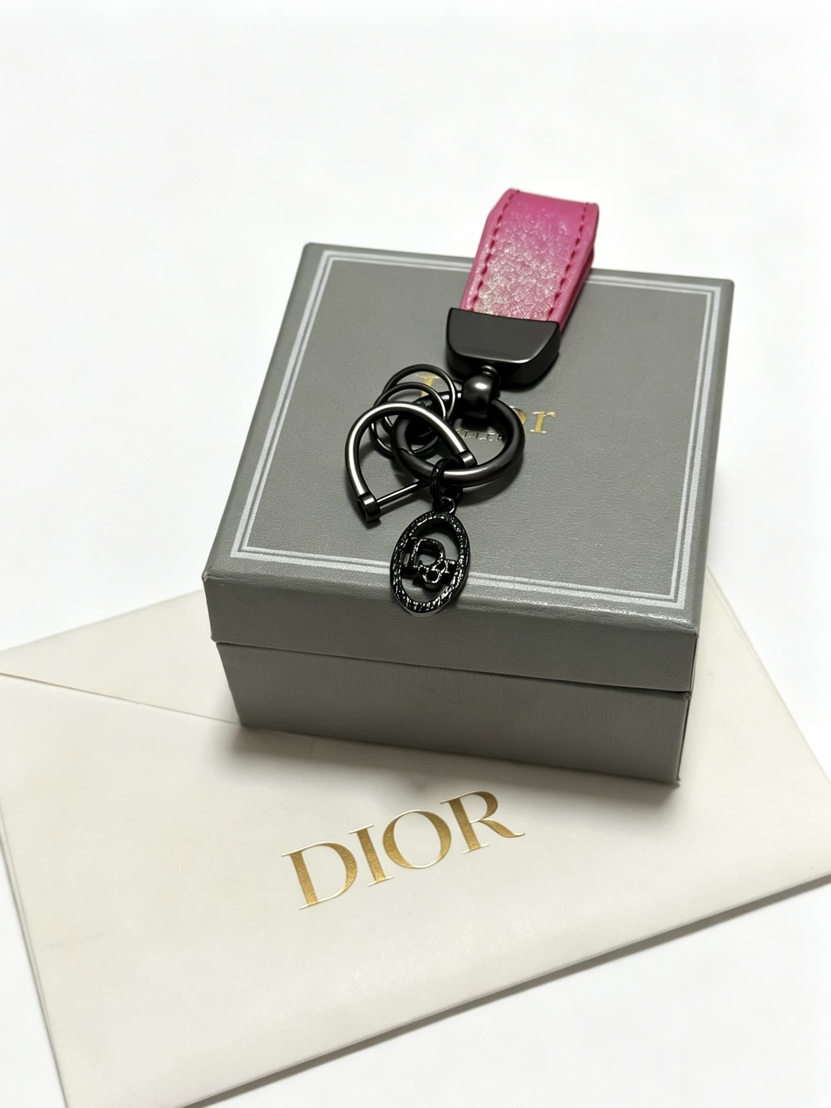 Dior Keychain with Gradient Leather Strap