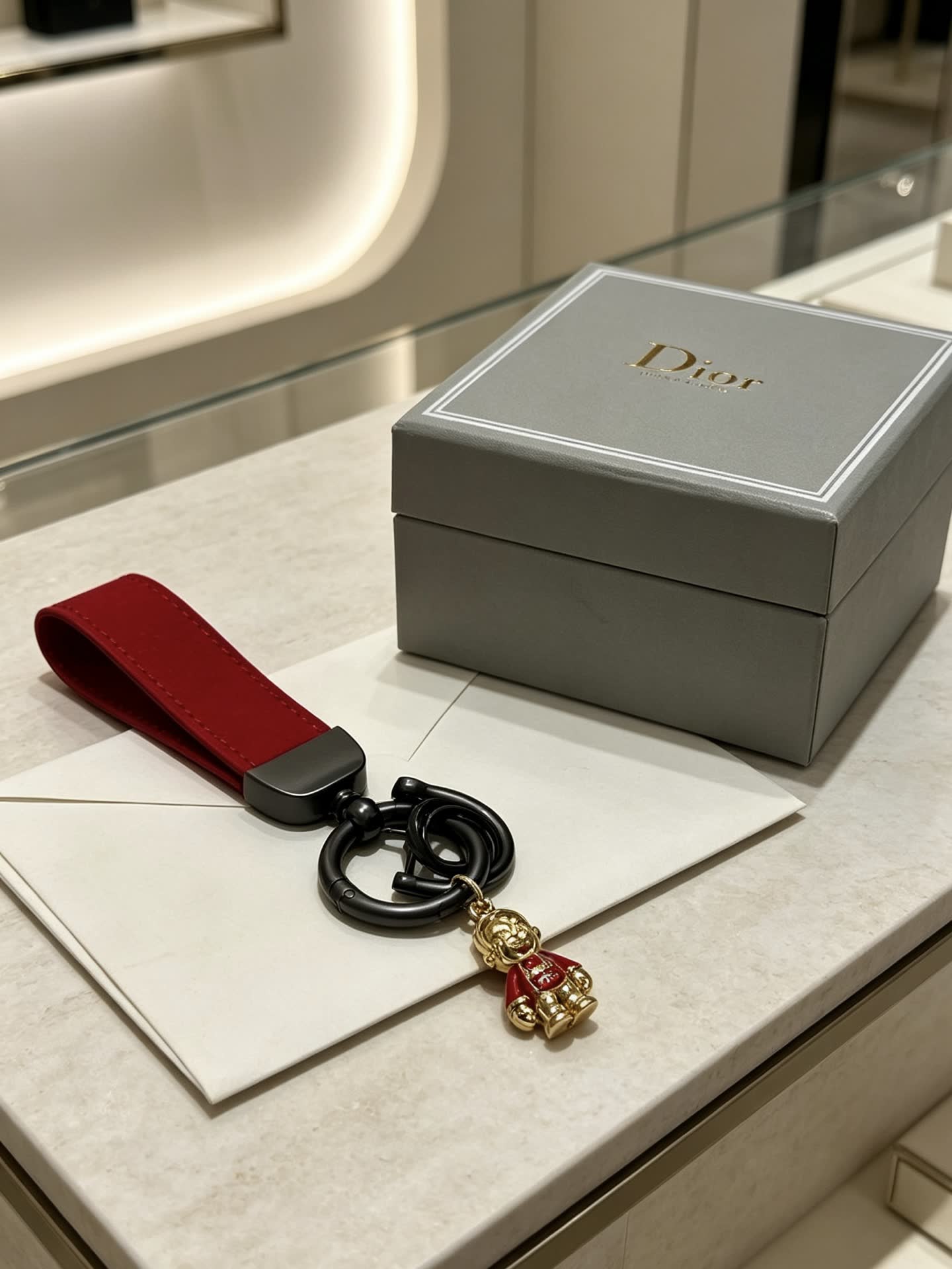 Dior Keychain with Bear Charm