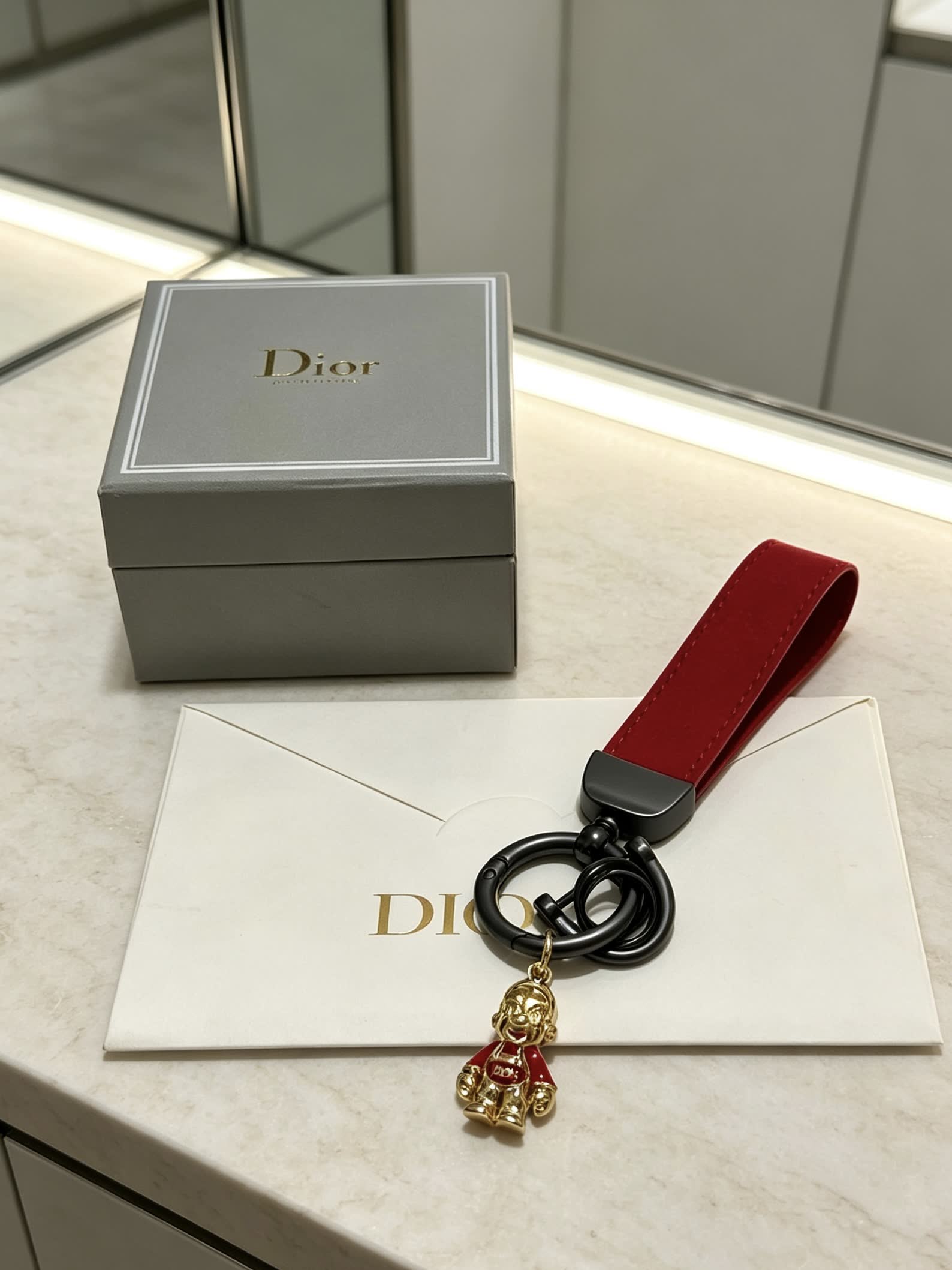 Dior Keychain with Bear Charm