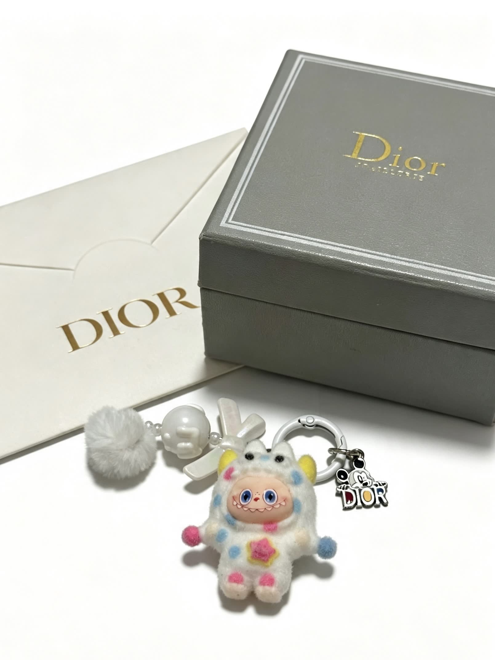 Dior Keychain with Cartoon Character