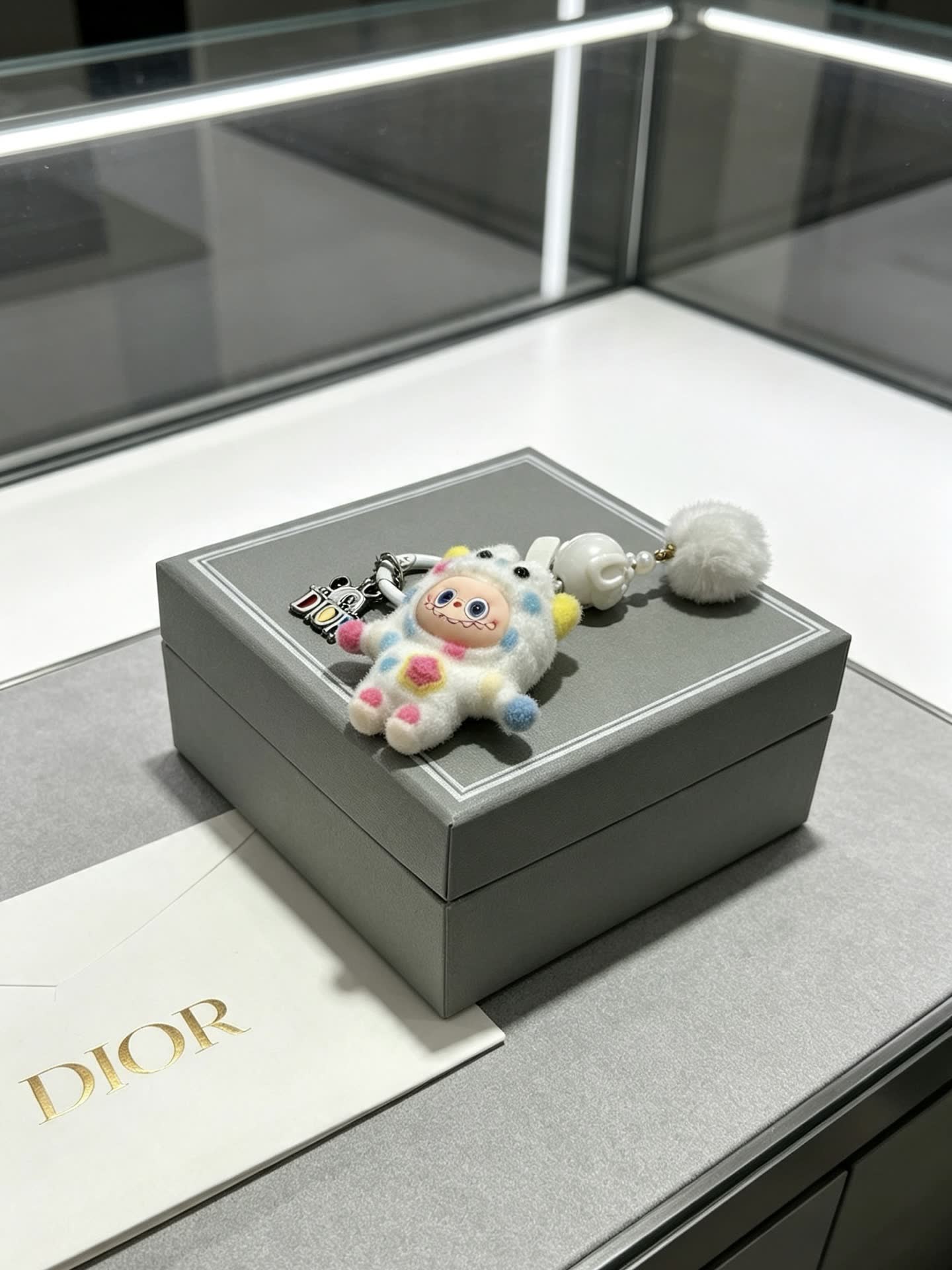 Dior Keychain with Cartoon Character