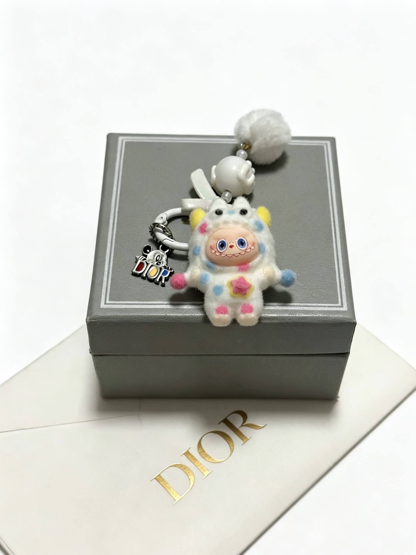 Dior Keychain with Cartoon Character