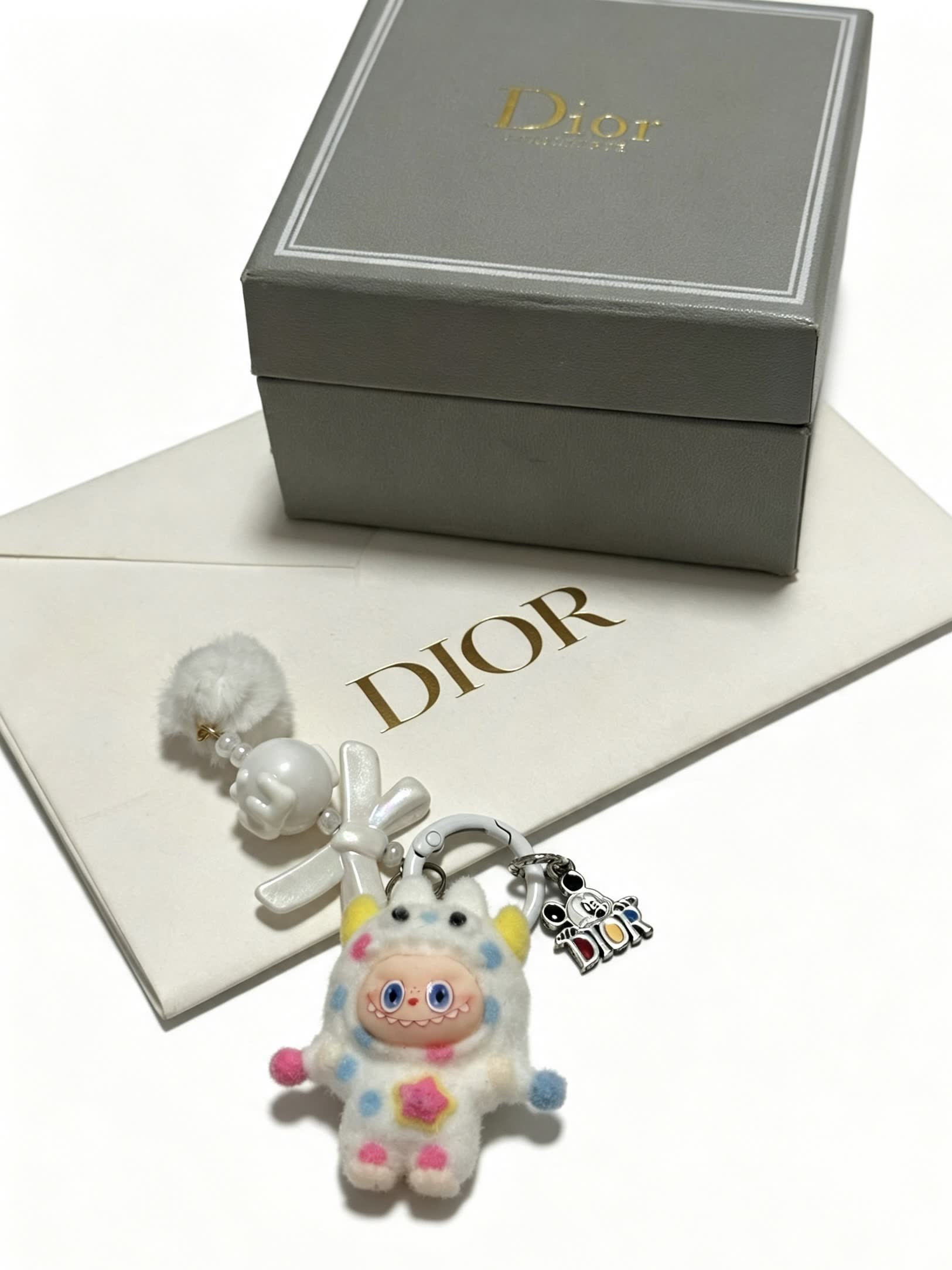 Dior Keychain with Cartoon Character