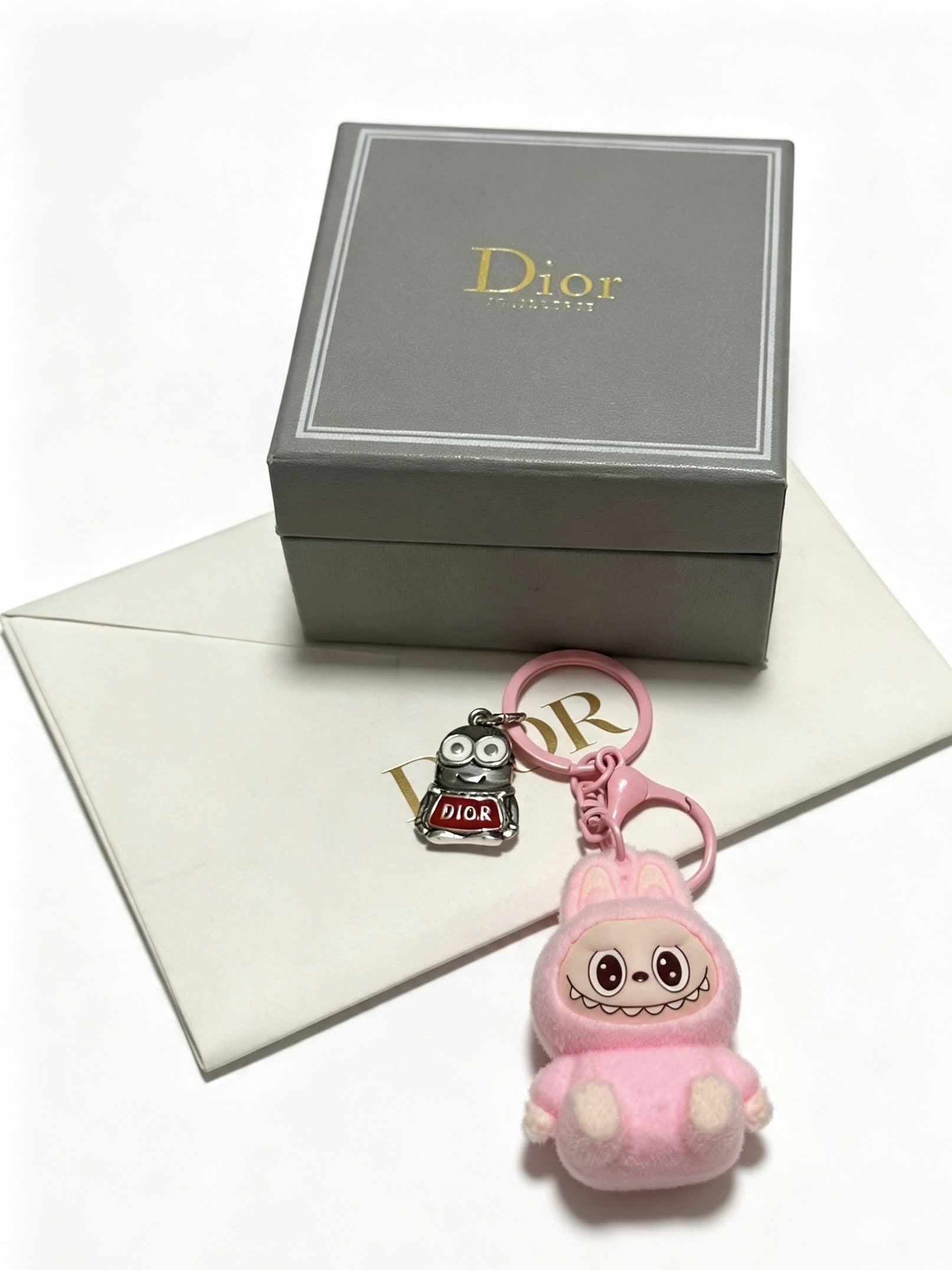 Dior Keychain with Pink Cartoon Character