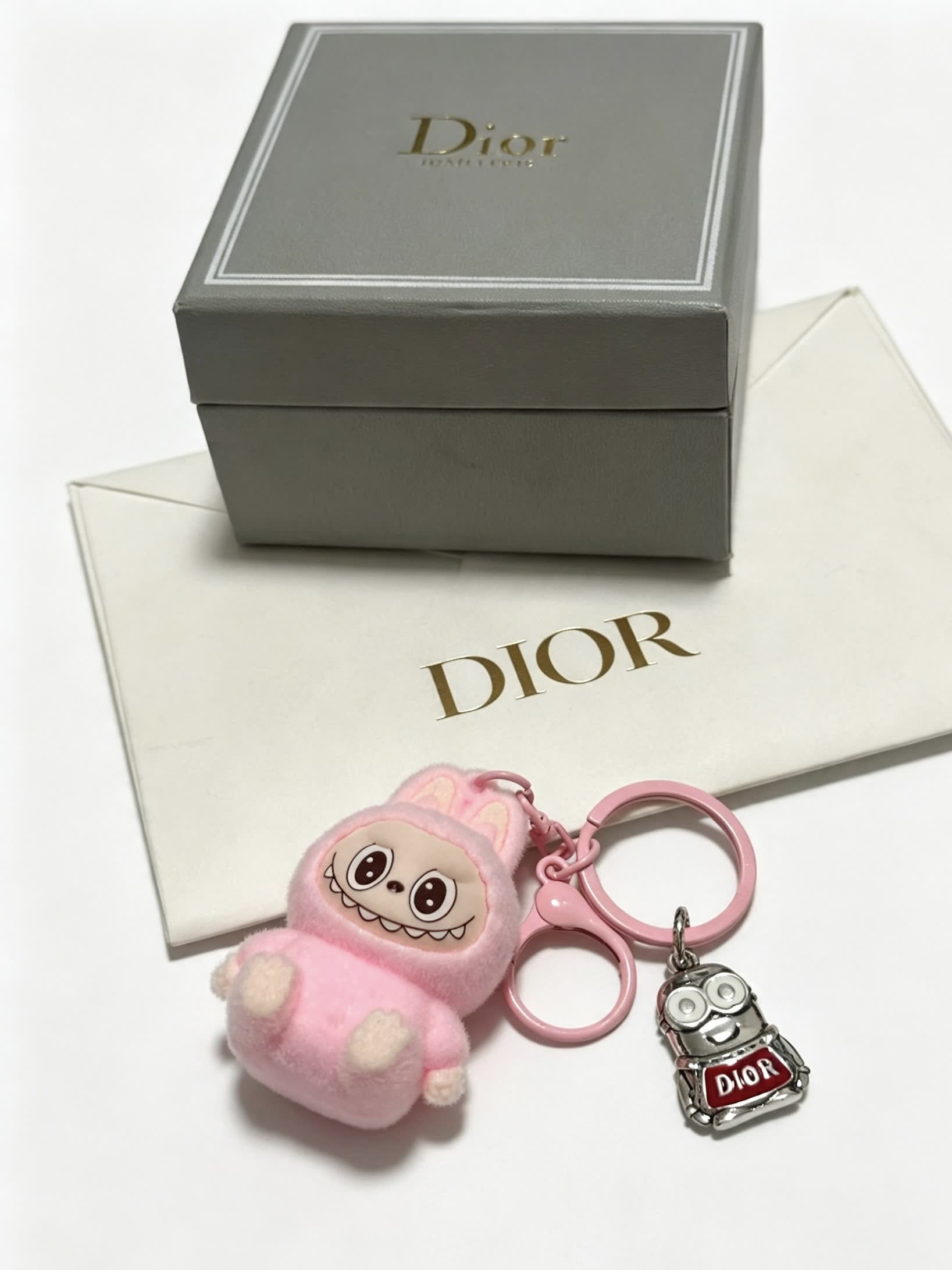 Dior Keychain with Pink Cartoon Character