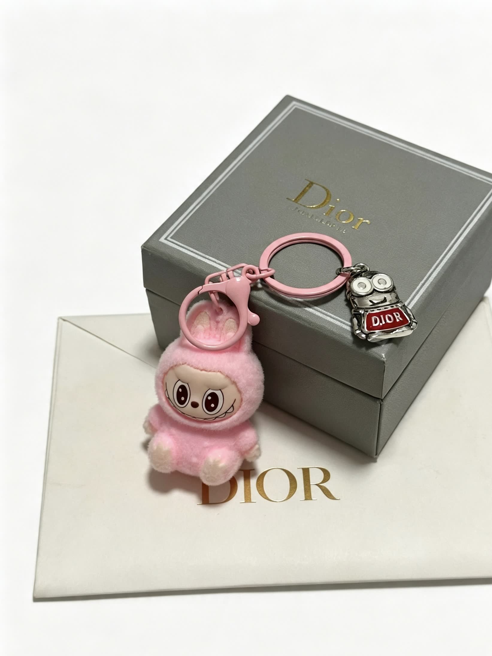 Dior Keychain with Pink Cartoon Character