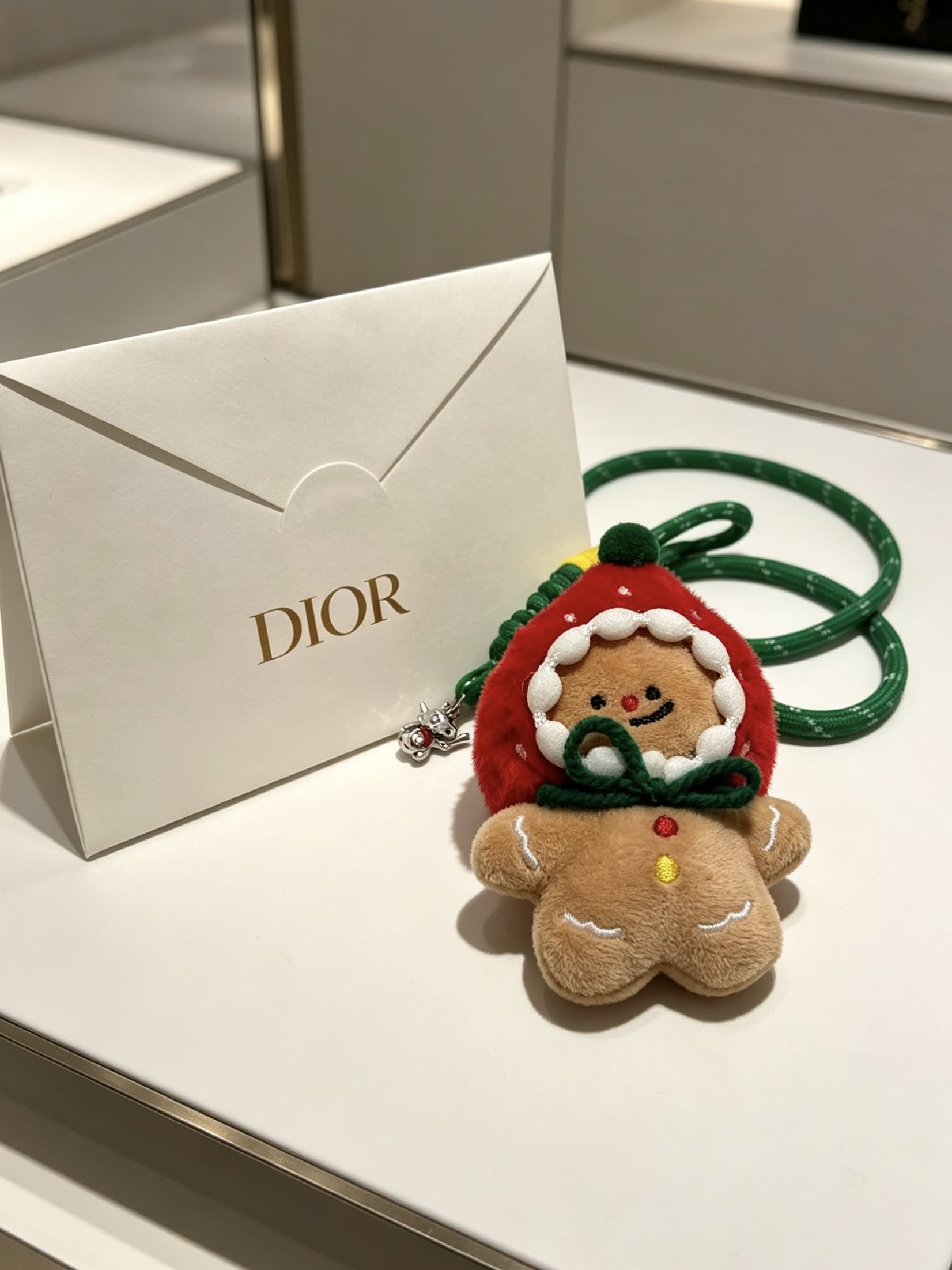 Dior Christmas Gingerbread Man Keychain