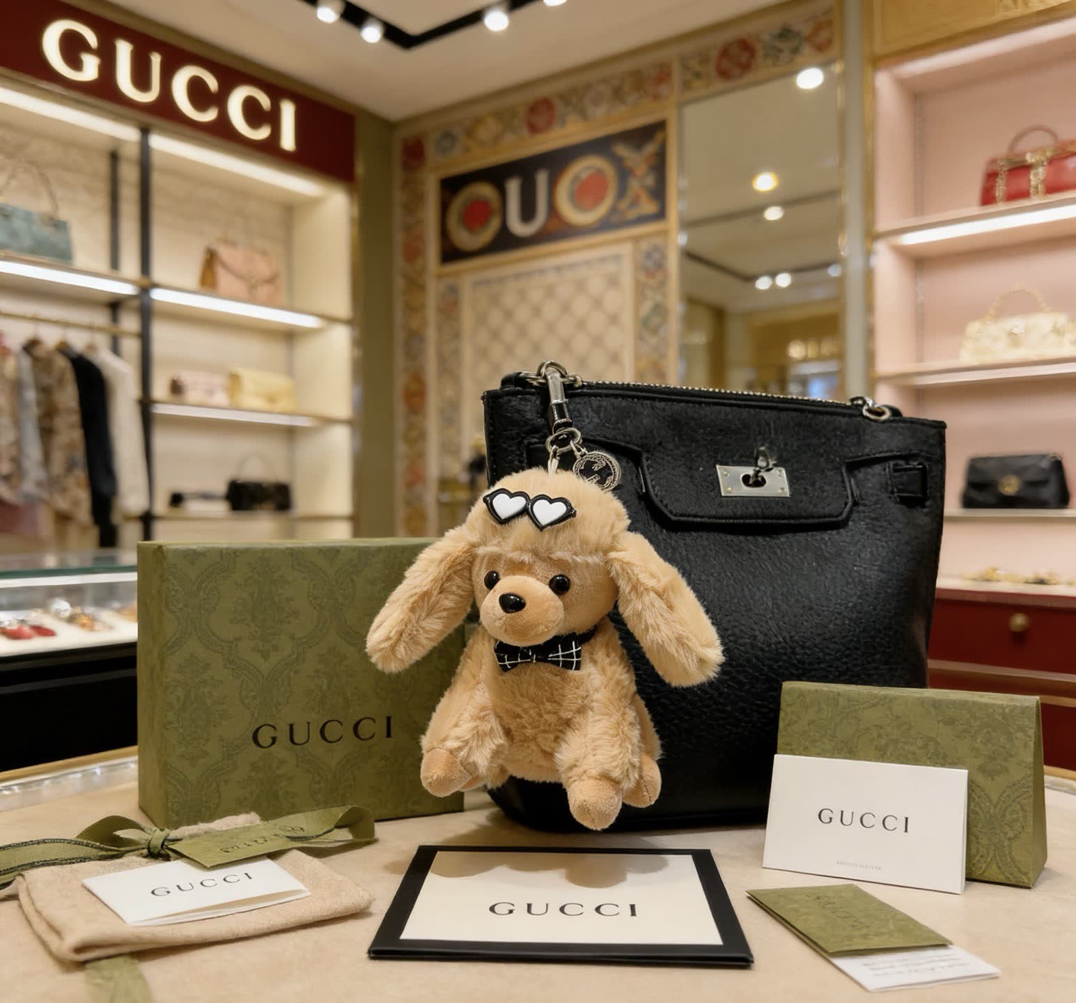 Gucci Dog Keychain