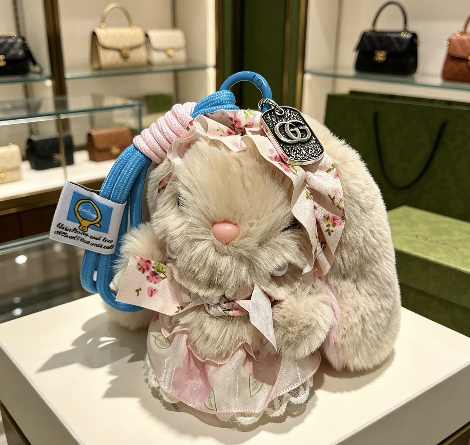 Gucci Beige Bunny Keychain