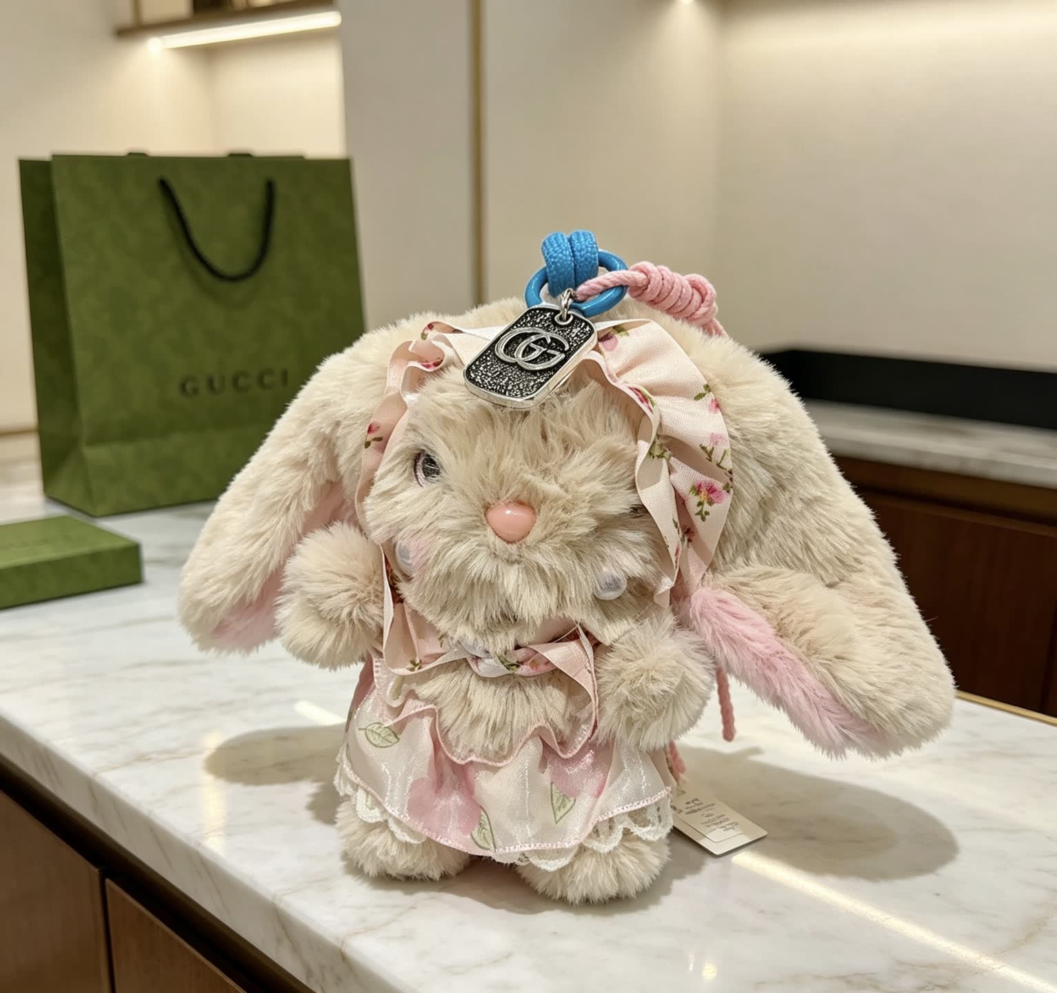 Gucci Beige Bunny Keychain