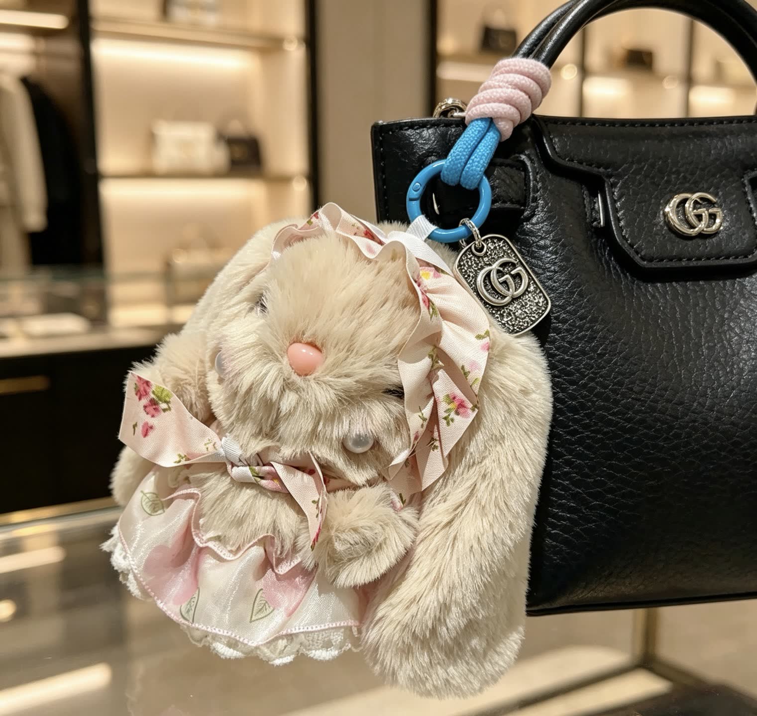 Gucci Beige Bunny Keychain