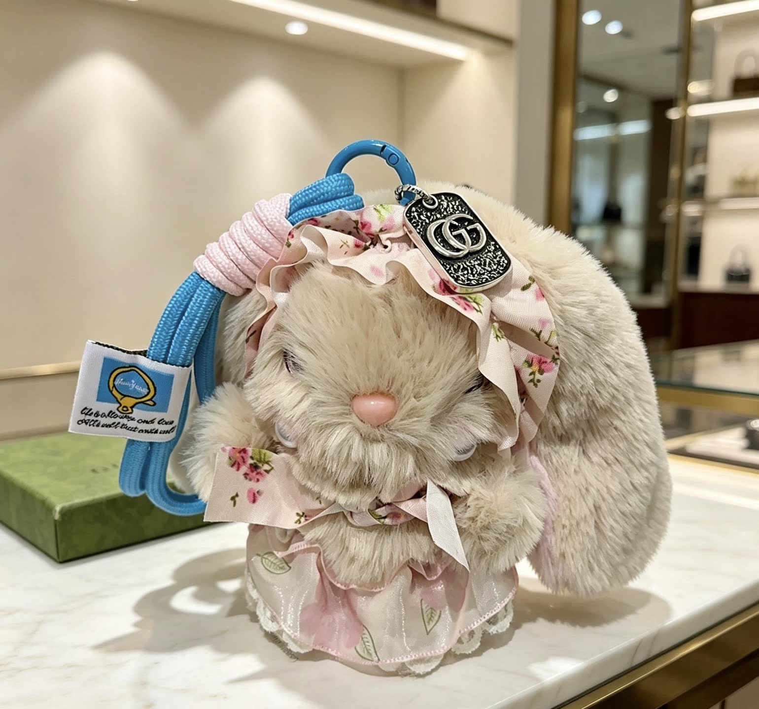 Gucci Beige Bunny Keychain