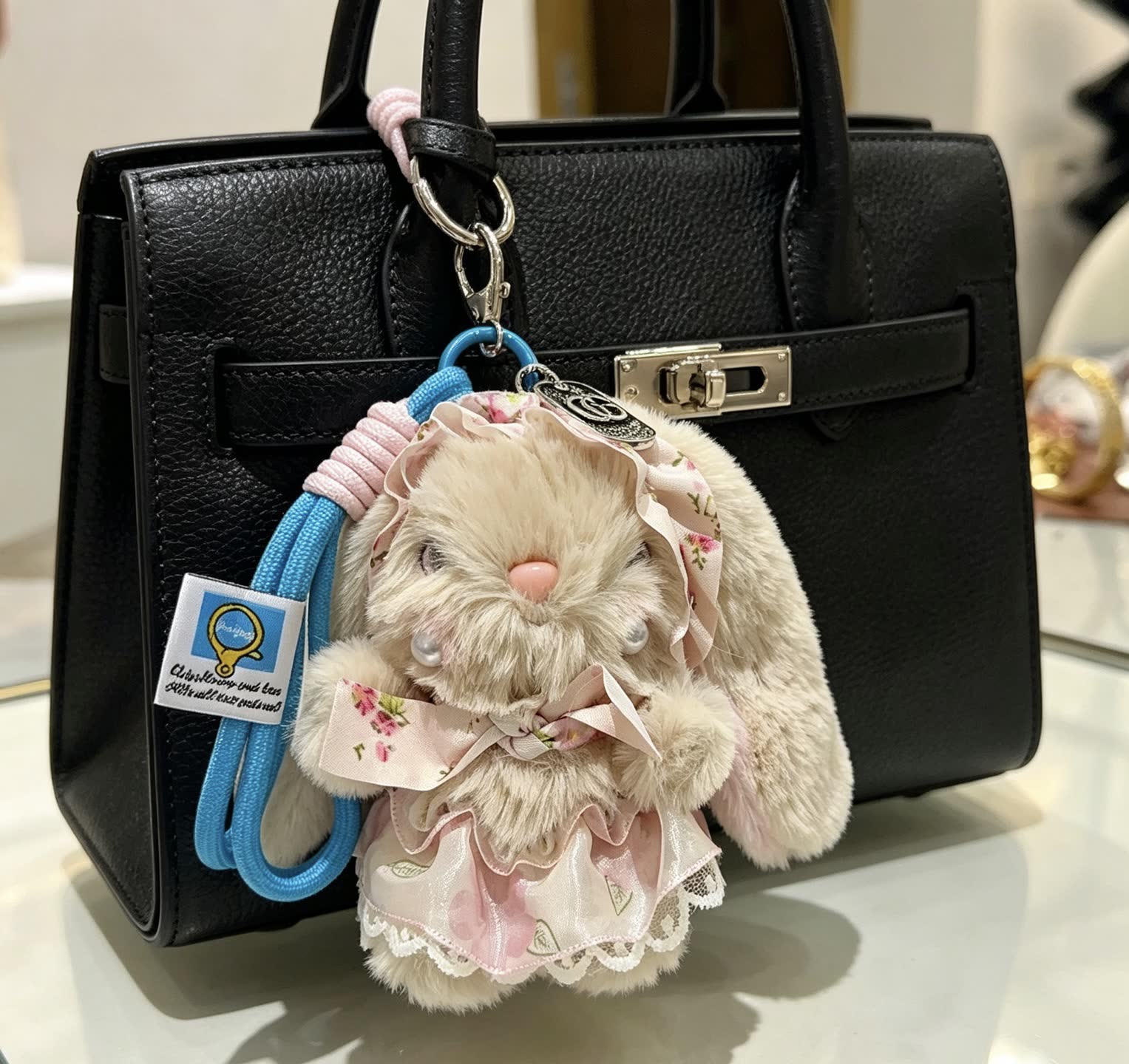Gucci Beige Bunny Keychain