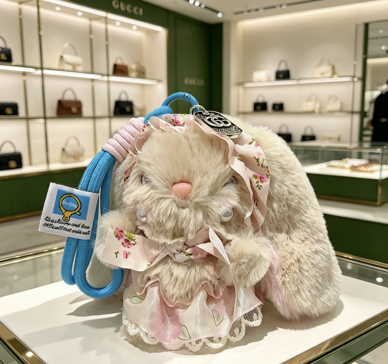 Gucci Beige Bunny Keychain