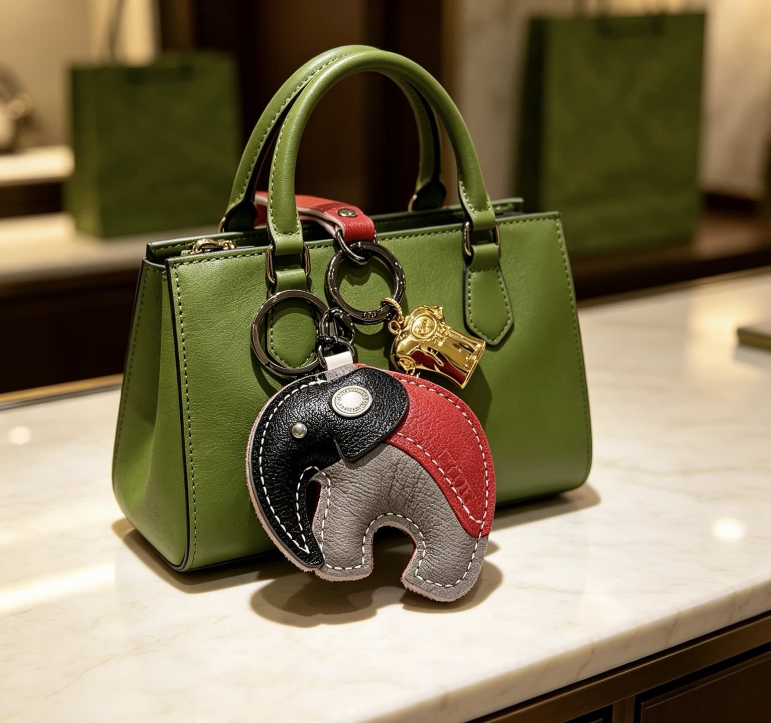 Gucci Colorful Leather Keychain