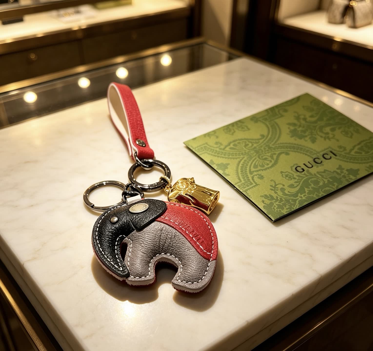 Gucci Colorful Leather Keychain
