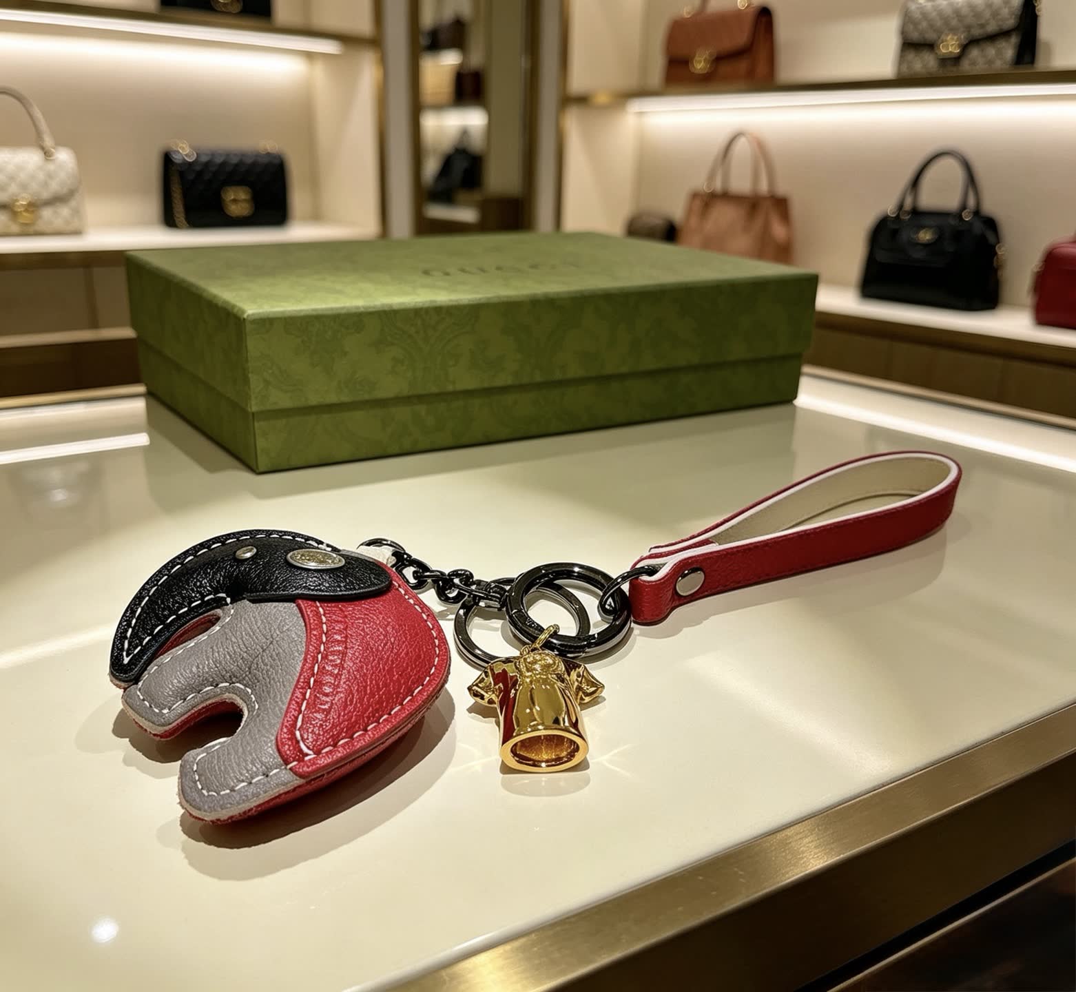 Gucci Colorful Leather Keychain
