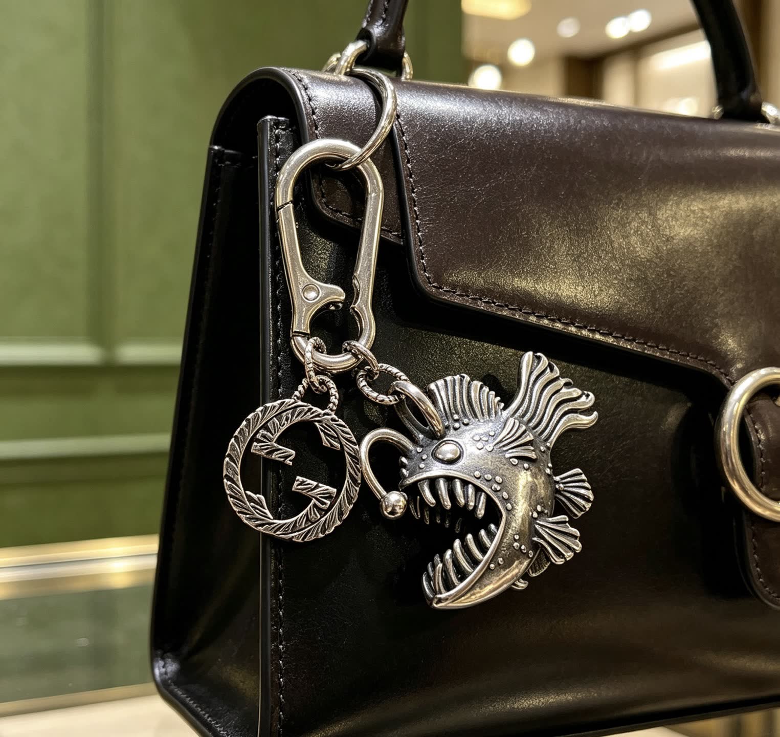 Gucci Silver Fish Keychain