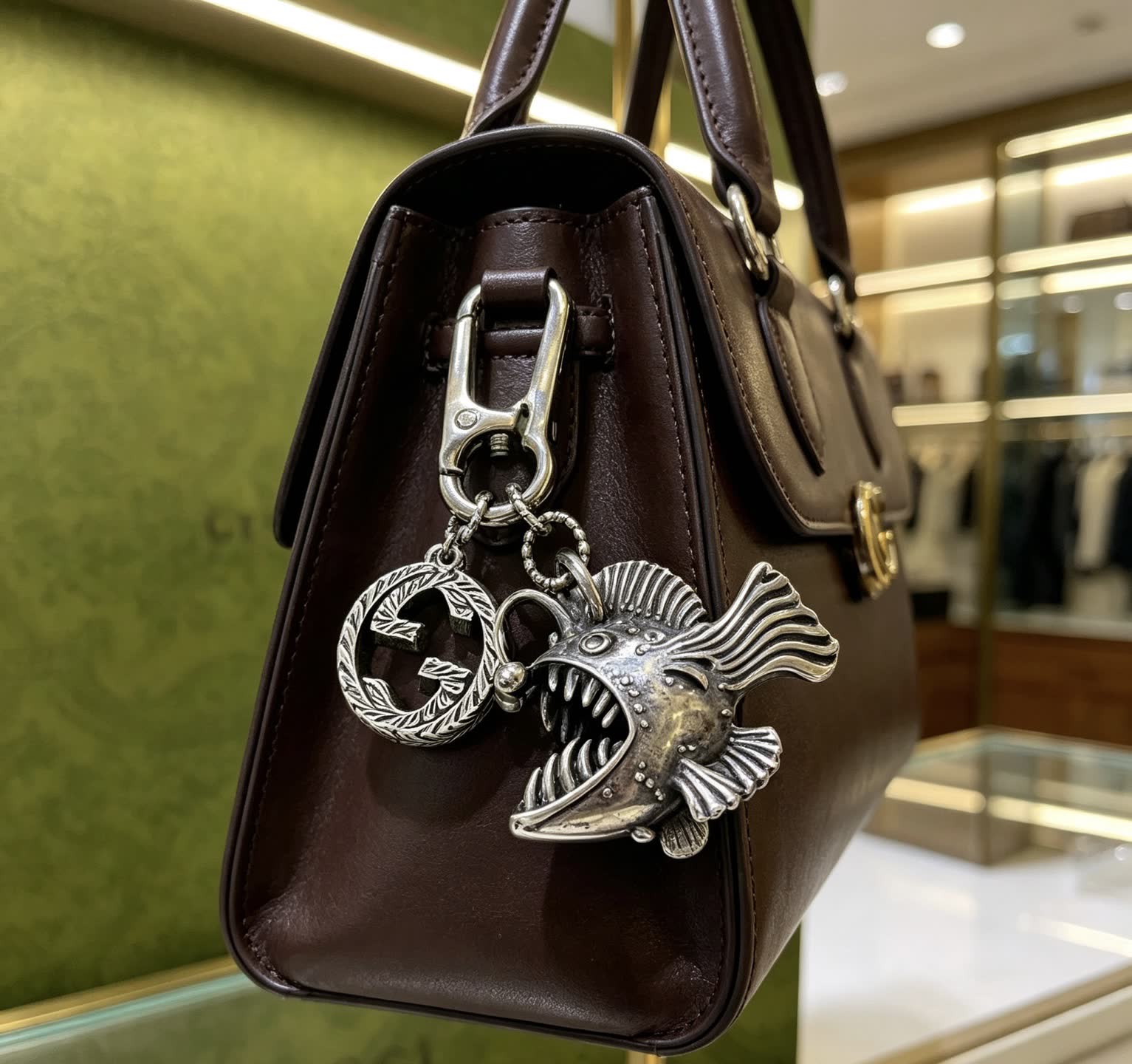 Gucci Silver Fish Keychain