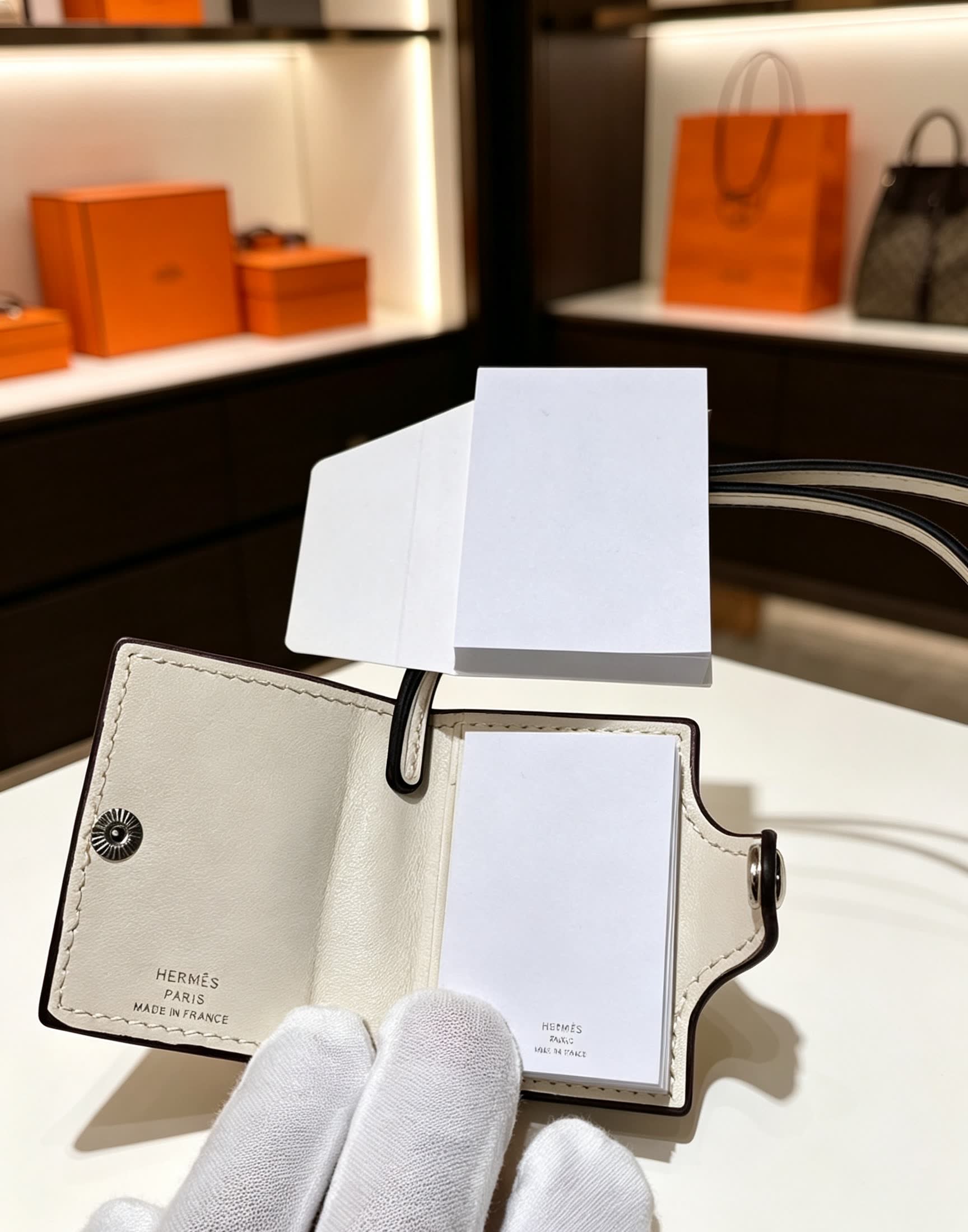 Hermes Yellow Leather Keychain with Strap