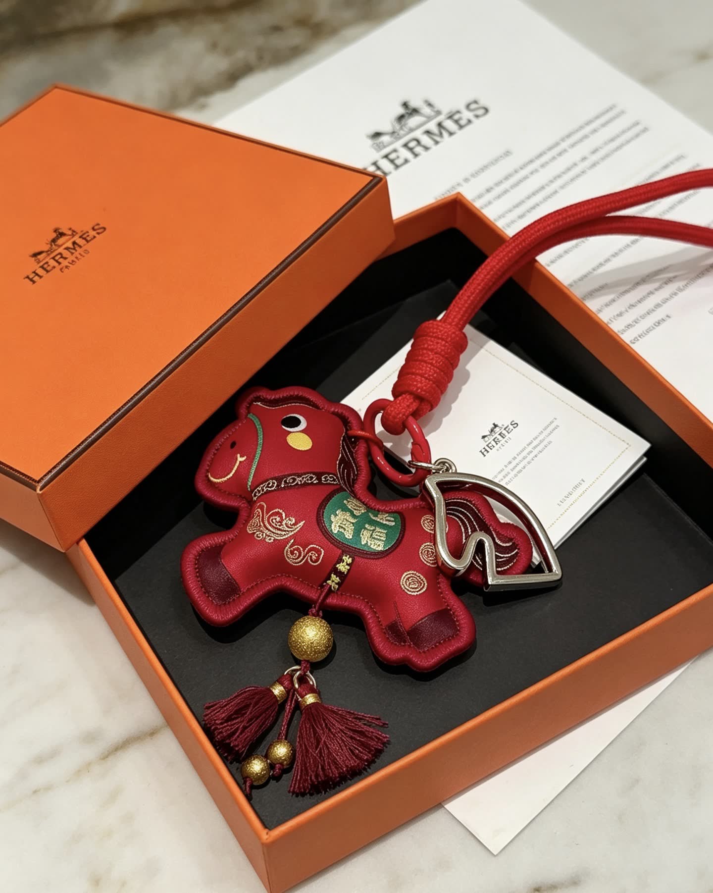 Hermes Horse Charm Keychain