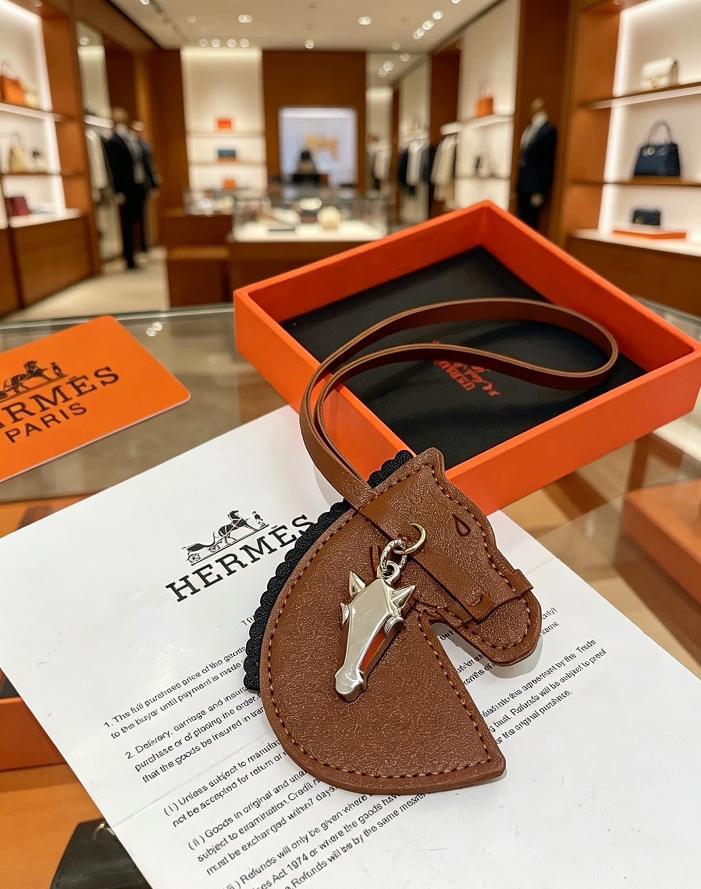 Hermes Silver Horse Head Keychain