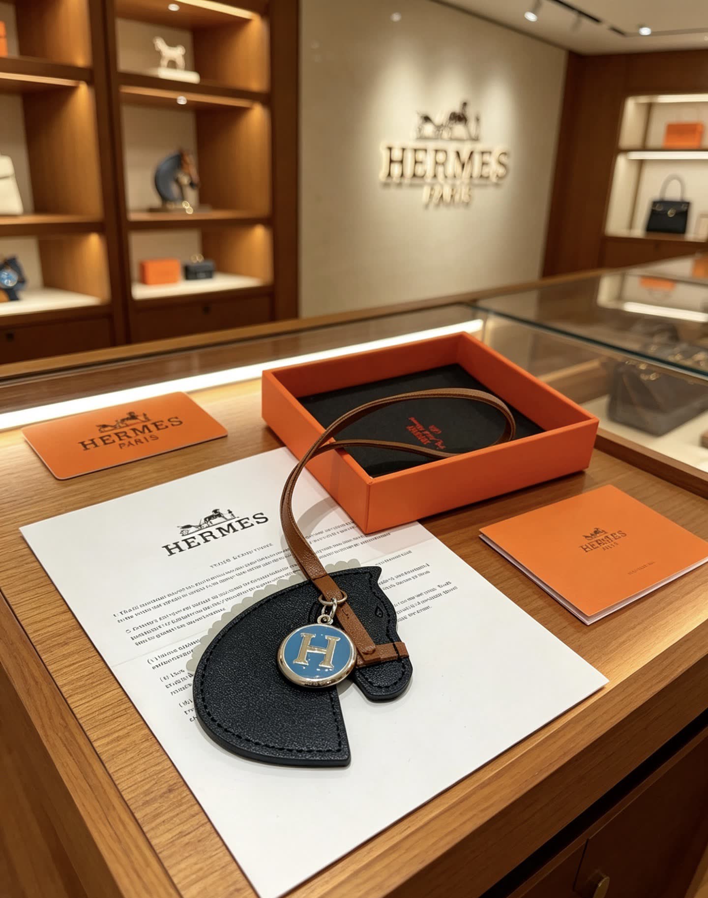 Hermes Horse Head Keychain
