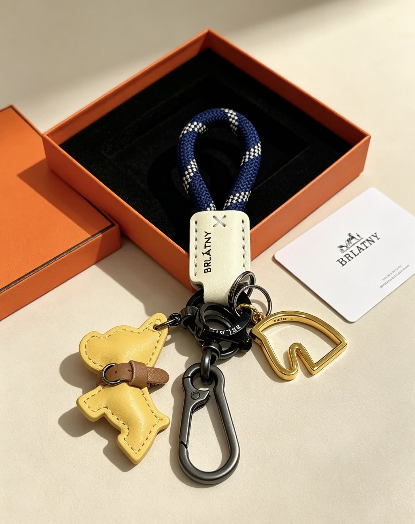 Hermes BRLATNY Keychain with Dog Charm Hermes BRLATNY Keychain with Dog Charm