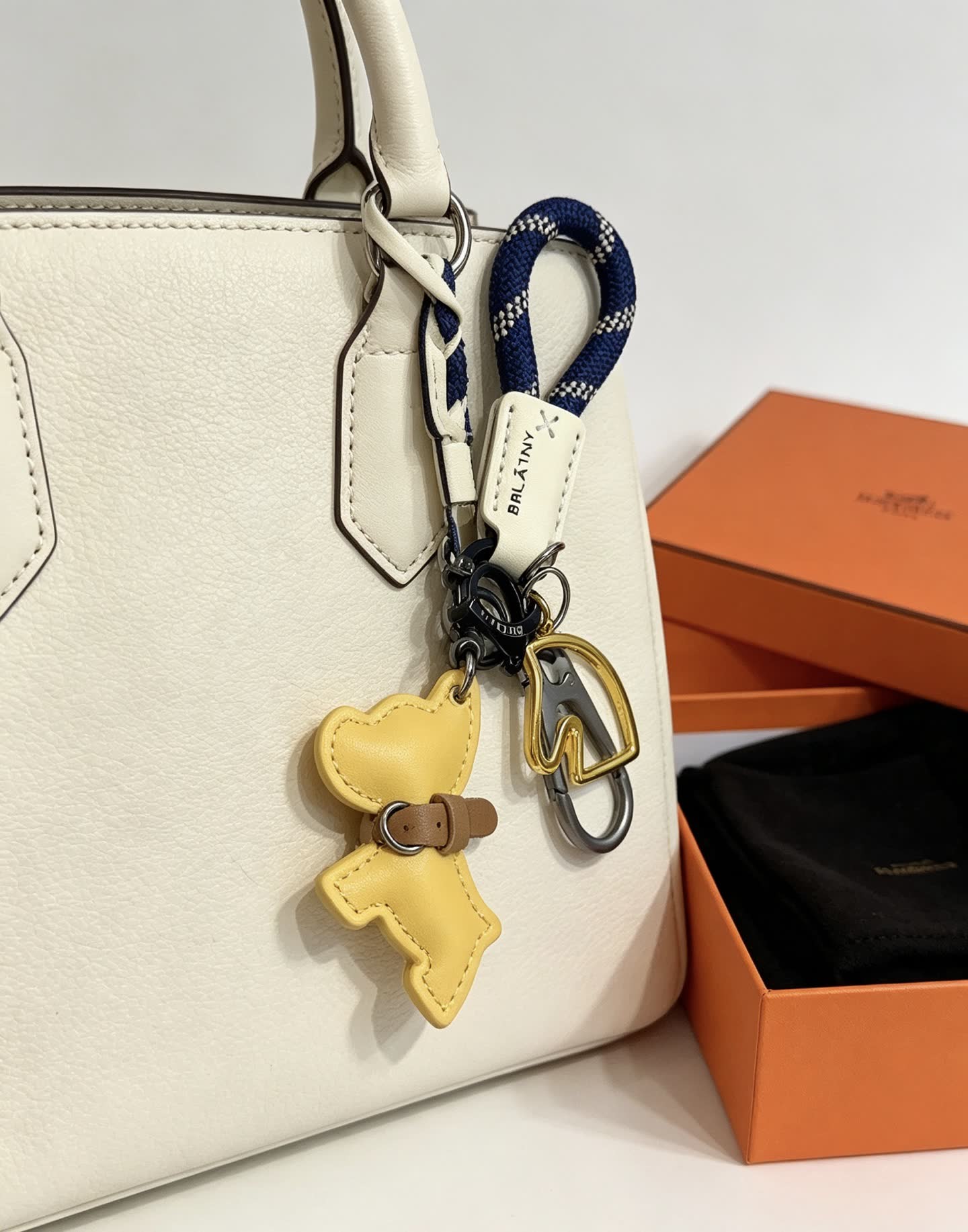Hermes BRLATNY Keychain with Dog Charm
