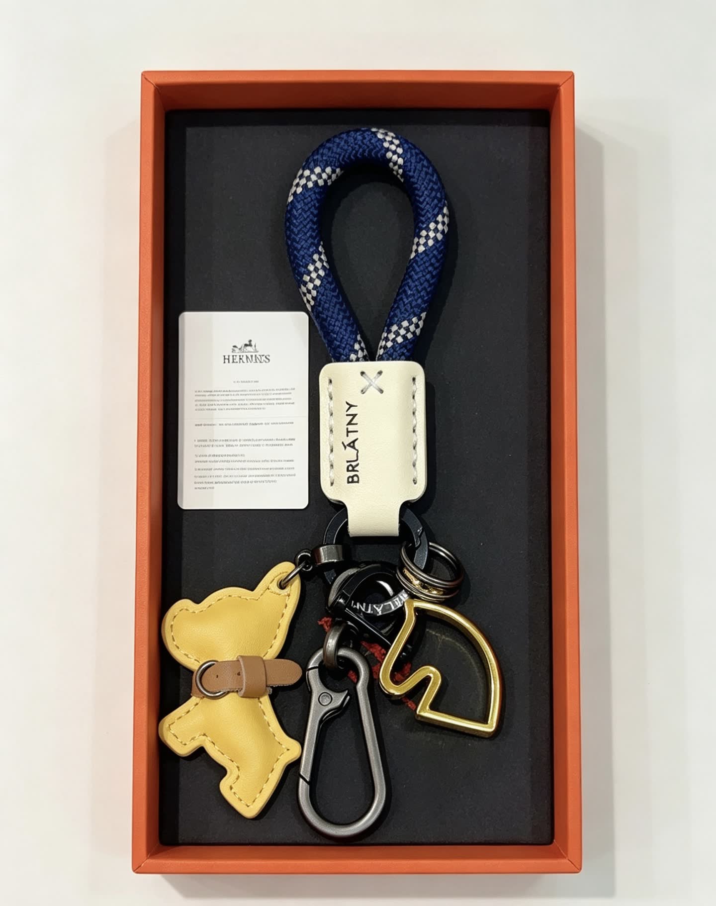 Hermes BRLATNY Keychain with Dog Charm
