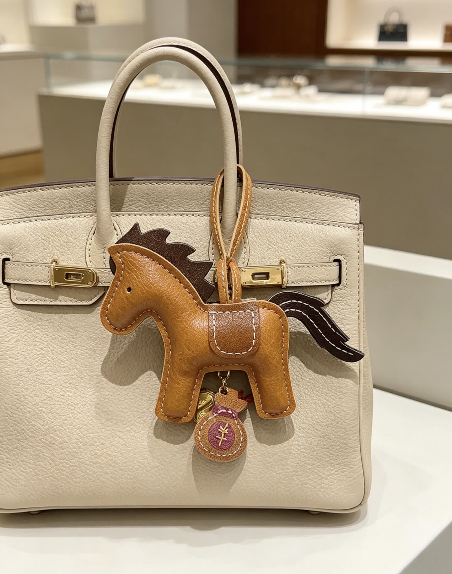 Hermes Hermès Birkin Bag with Leather Horse Charm Hermes Hermès Birkin Bag with Leather Horse Charm