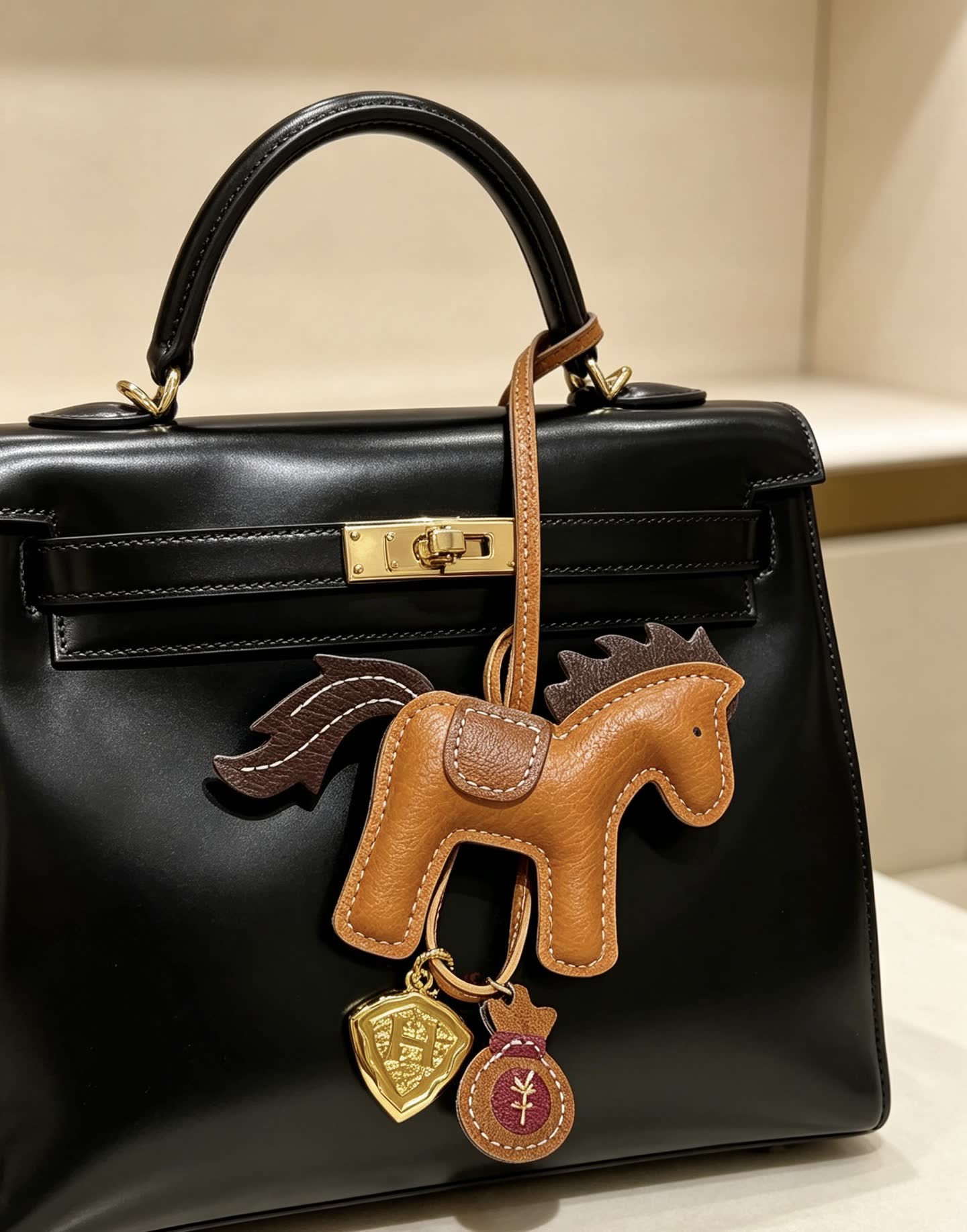 Hermes Hermès Birkin Bag with Leather Horse Charm