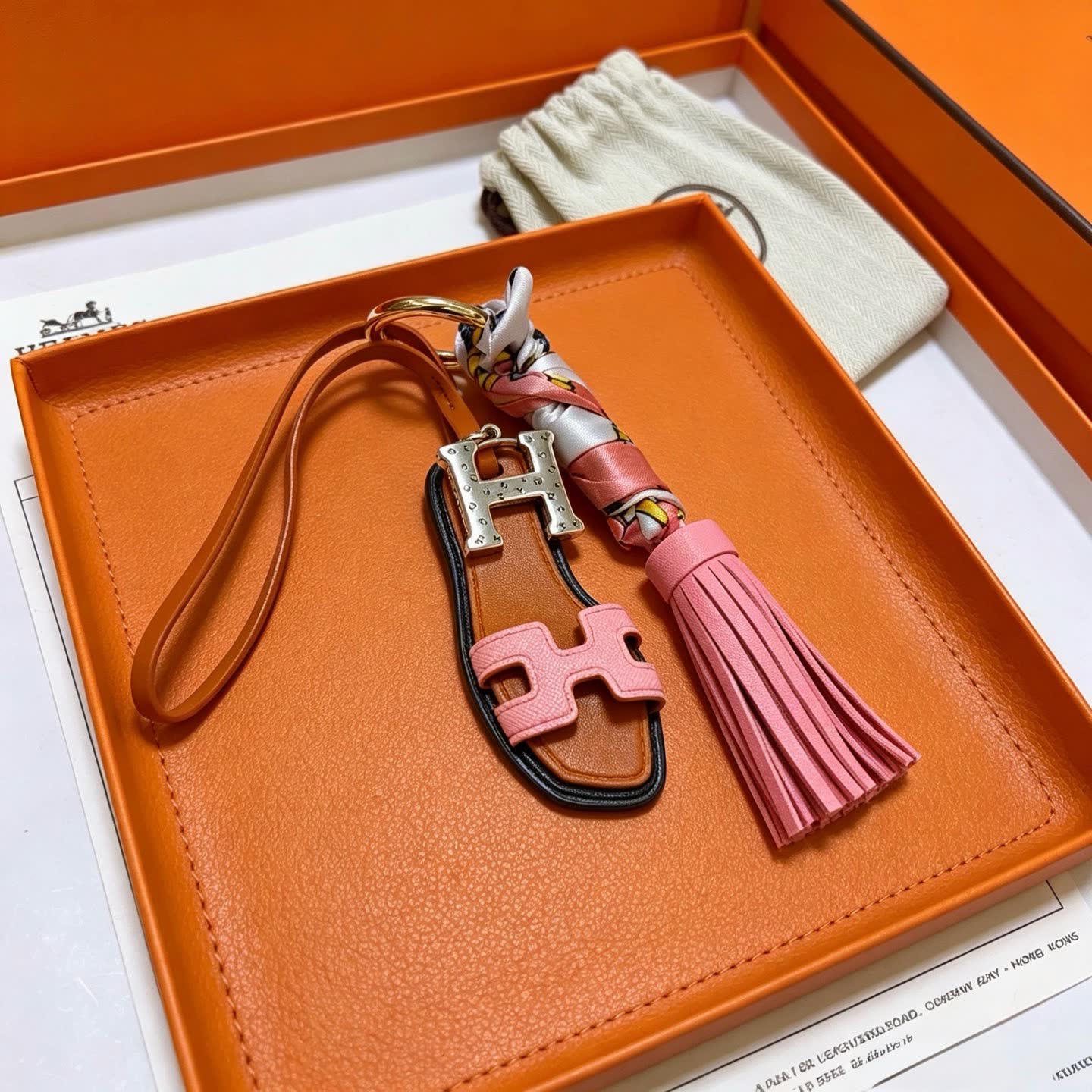 Hermes Hermès Equestrian Shield Keychain with Tassel
