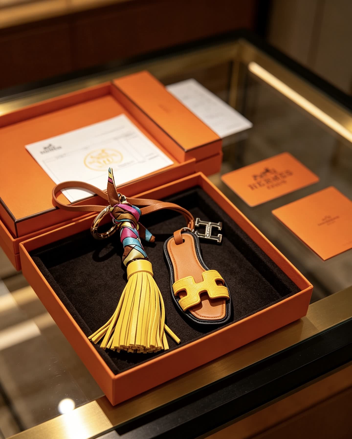 Hermes Hermès Keychain with Tassel